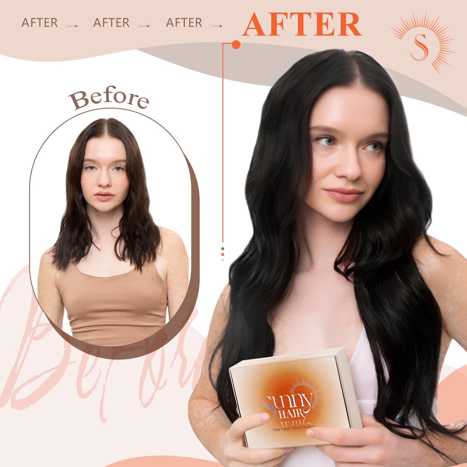Foto 7 pulgar | Extensiones De Cabello Sunny Hair Con Punta En U, 50 G, Negro Azabache, 14 Pulgadas - Venta Internacional.