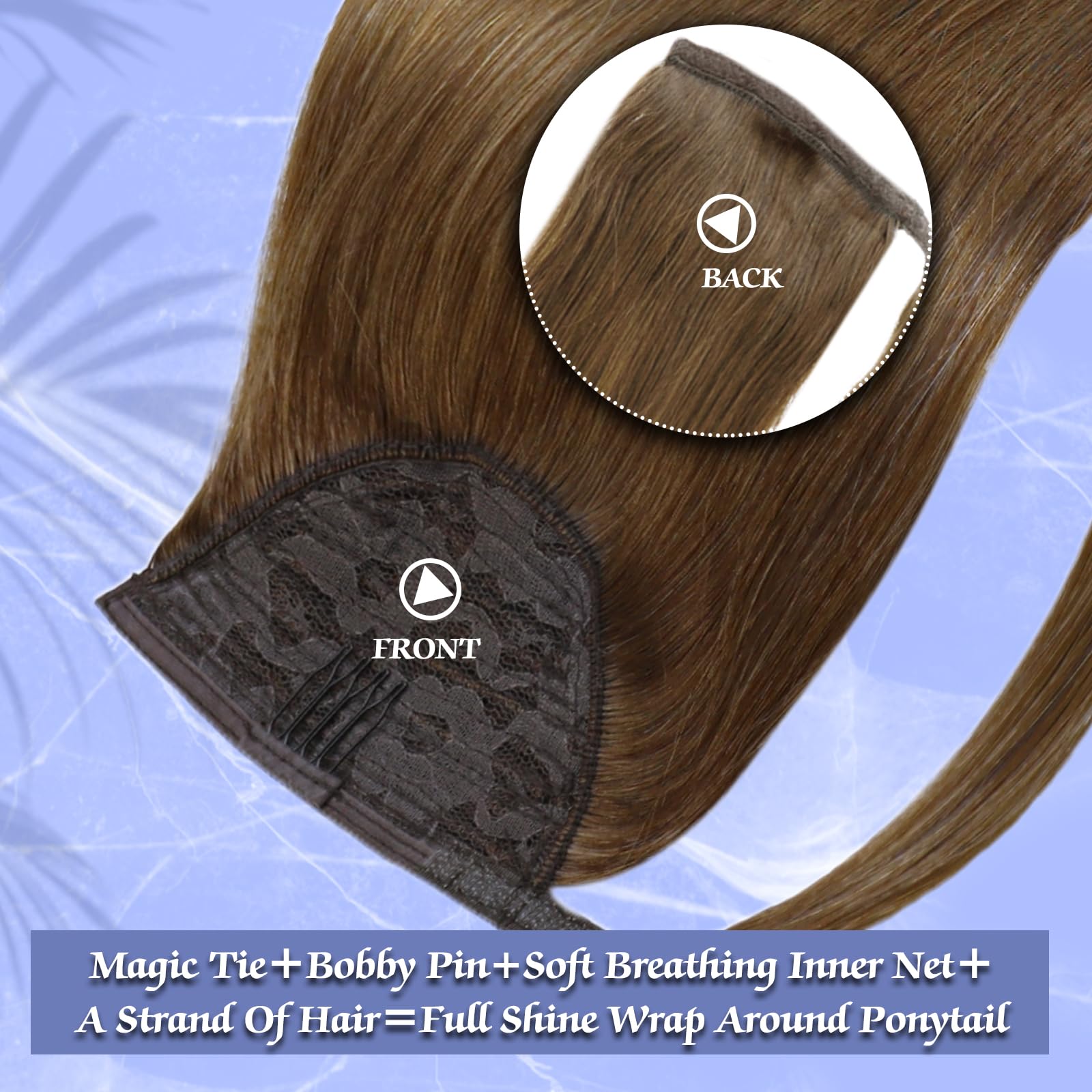 Foto 3 pulgar | Extensión De Cola De Caballo Para Cabello Real, Brillante, Marrón, 30 Cm, 70 G - Venta Internacional.