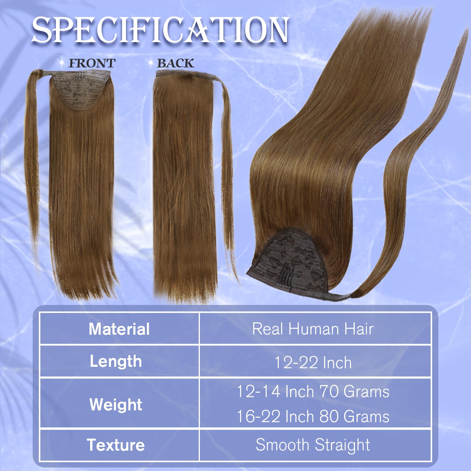 Foto 4 pulgar | Extensión De Cola De Caballo Para Cabello Real, Brillante, Marrón, 30 Cm, 70 G - Venta Internacional.