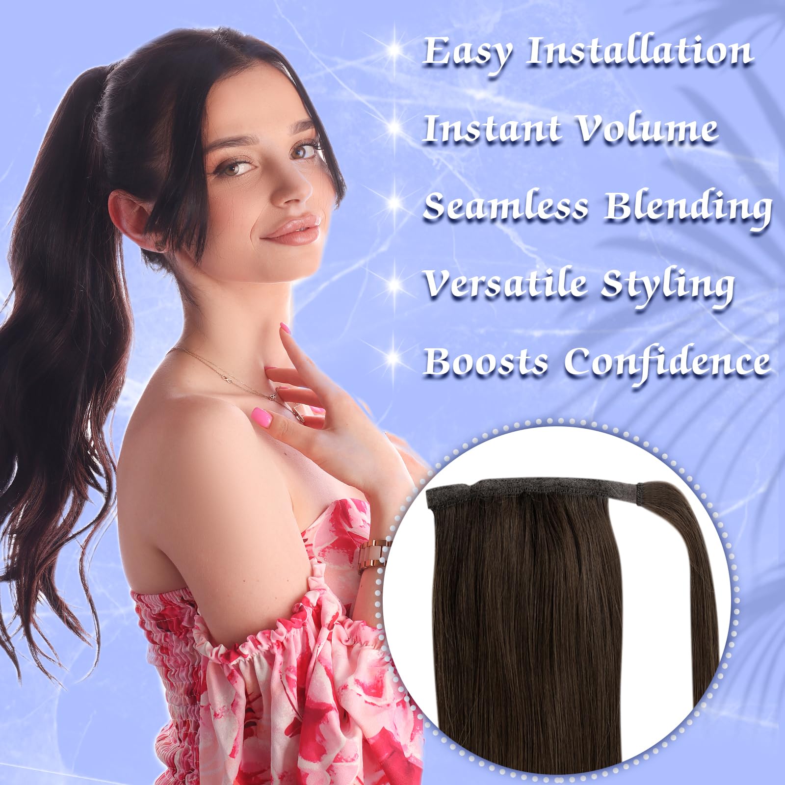 Foto 5 pulgar | Extensión De Cola De Caballo Para Cabello Real, Brillante, Marrón, 30 Cm, 70 G - Venta Internacional.