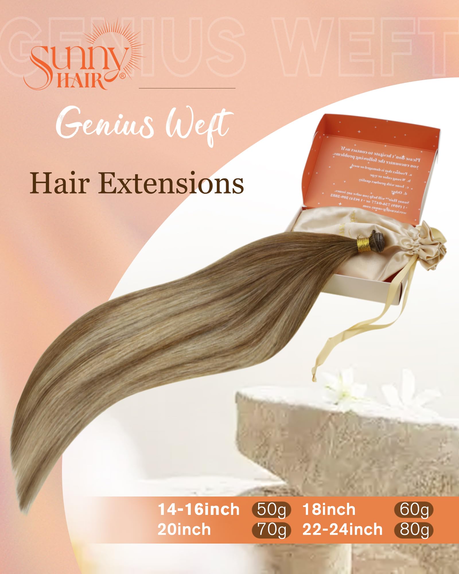 Foto 2 | Extensiones De Cabello Sunny Hair Genius Weft 50-80 G 14-24 Pulgadas - Venta Internacional.