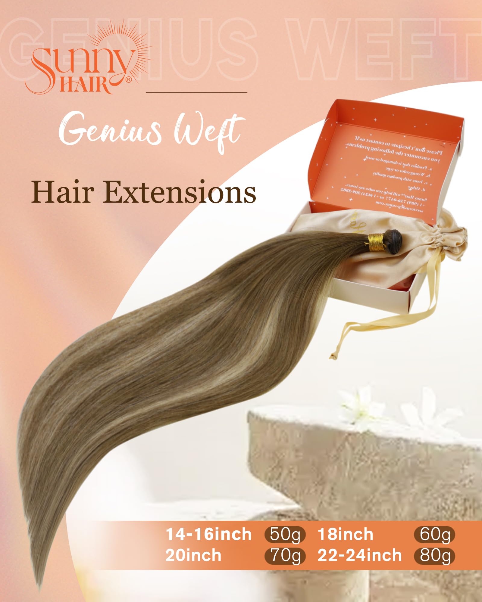 Foto 2 | Extensiones De Cabello Sunny Hair Genius Weft Human Hair 18cm - Venta Internacional.