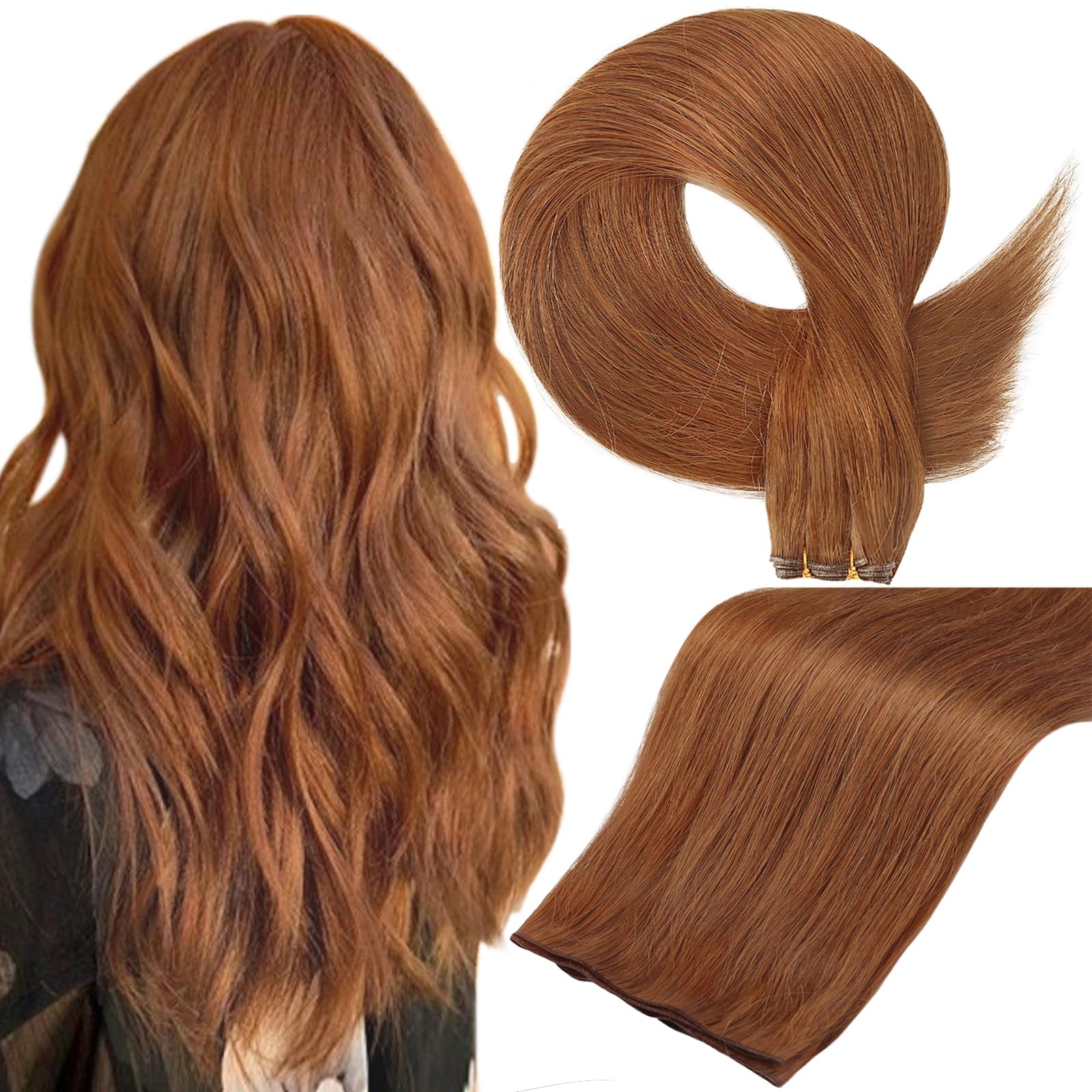 Foto 2 pulgar | Extensiones De Cabello Full Shine Genius Weft Copper 60 Cm 60 G - Venta Internacional.