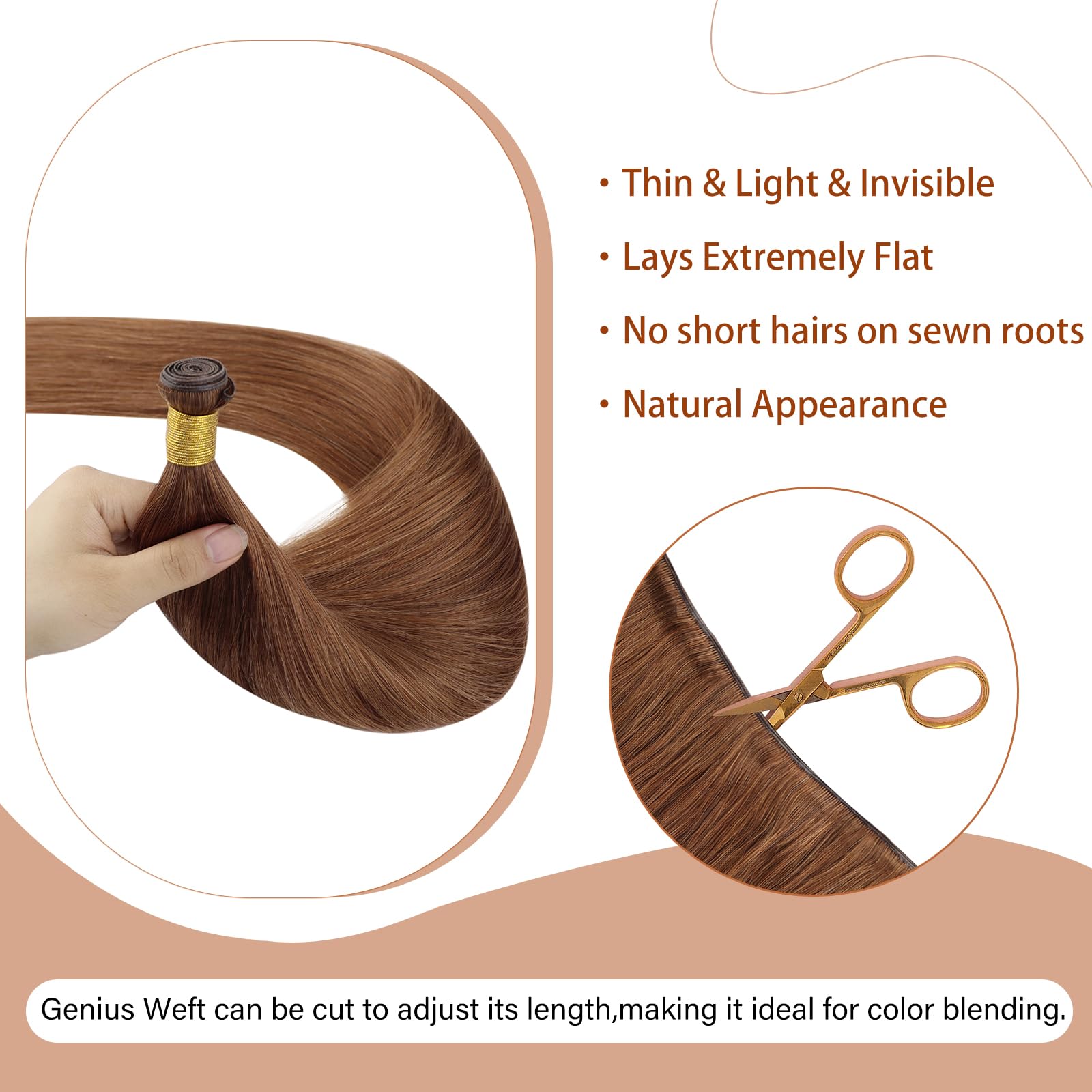 Foto 5 pulgar | Extensiones De Cabello Full Shine Genius Weft Copper 60 Cm 60 G - Venta Internacional.