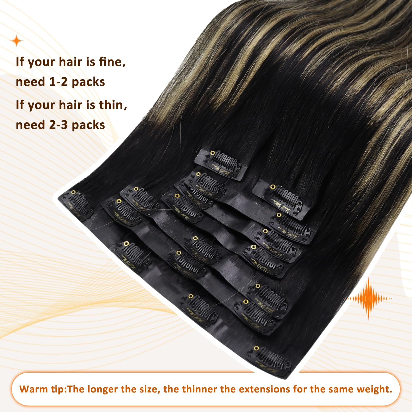 Foto 4 pulgar | Extensiones De Cabello Con Clip, De Color Negro Brillante A Marrón Medio - Venta Internacional.