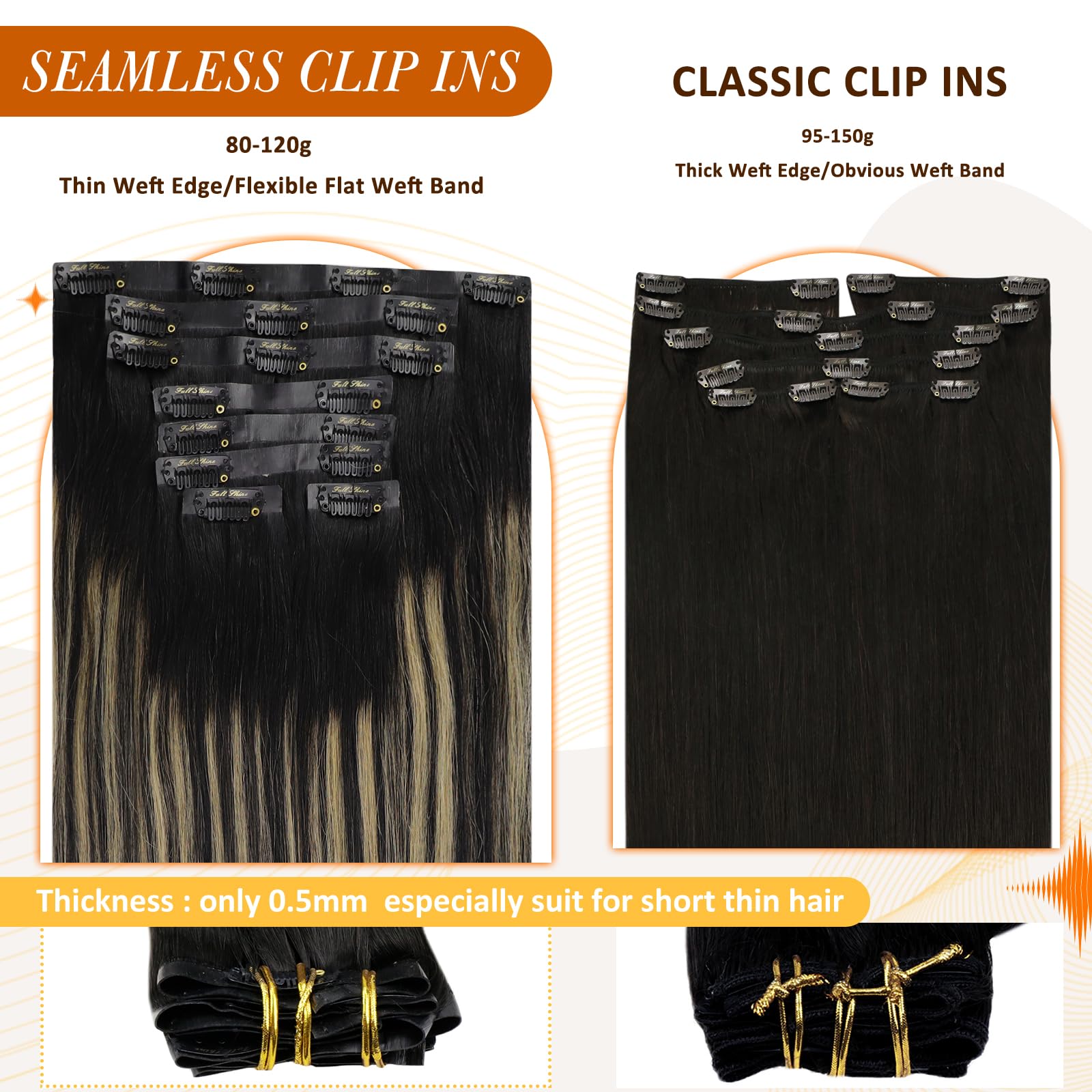 Foto 6 pulgar | Extensiones De Cabello Con Clip, De Color Negro Brillante A Marrón Medio - Venta Internacional.