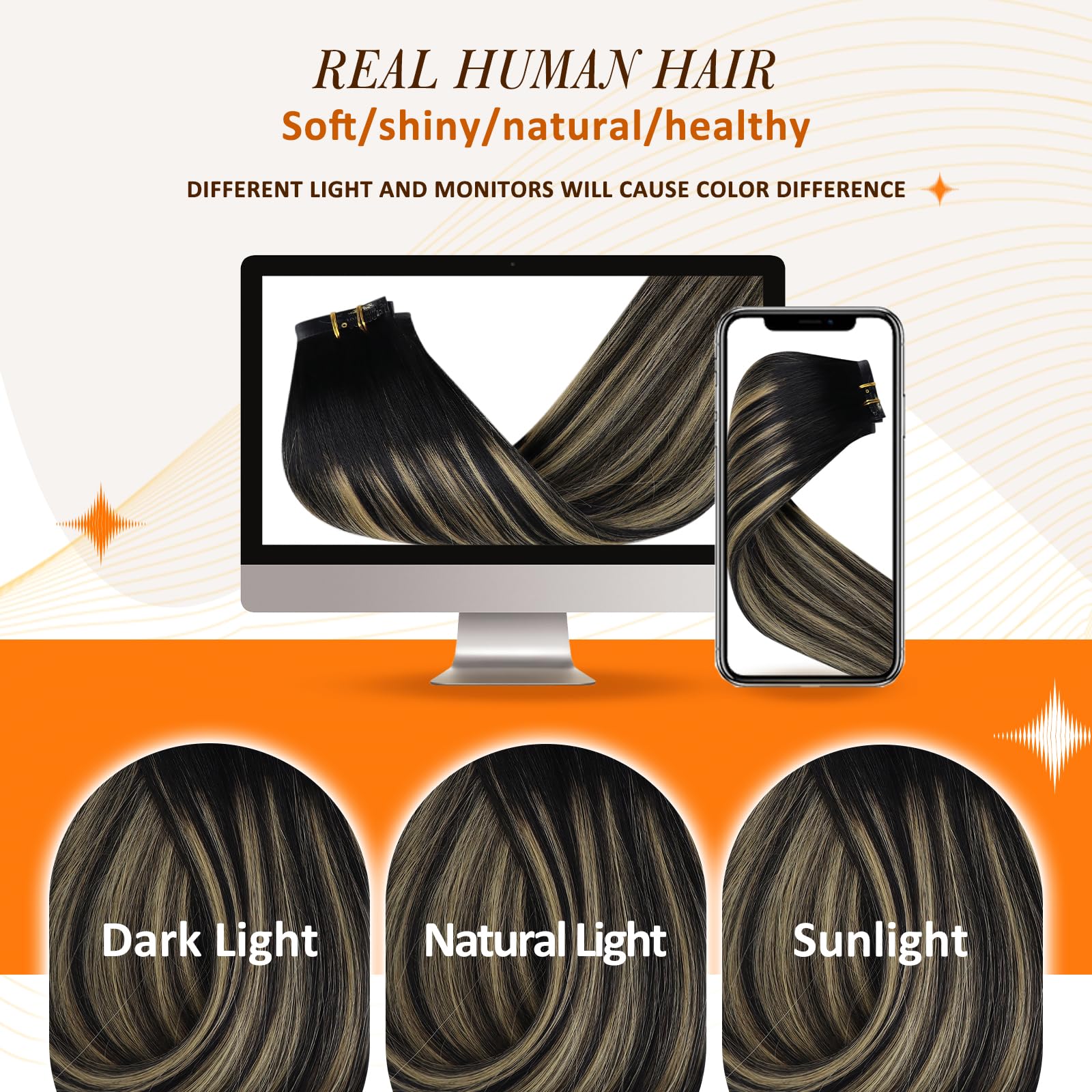 Foto 7 pulgar | Extensiones De Cabello Con Clip, De Color Negro Brillante A Marrón Medio - Venta Internacional.