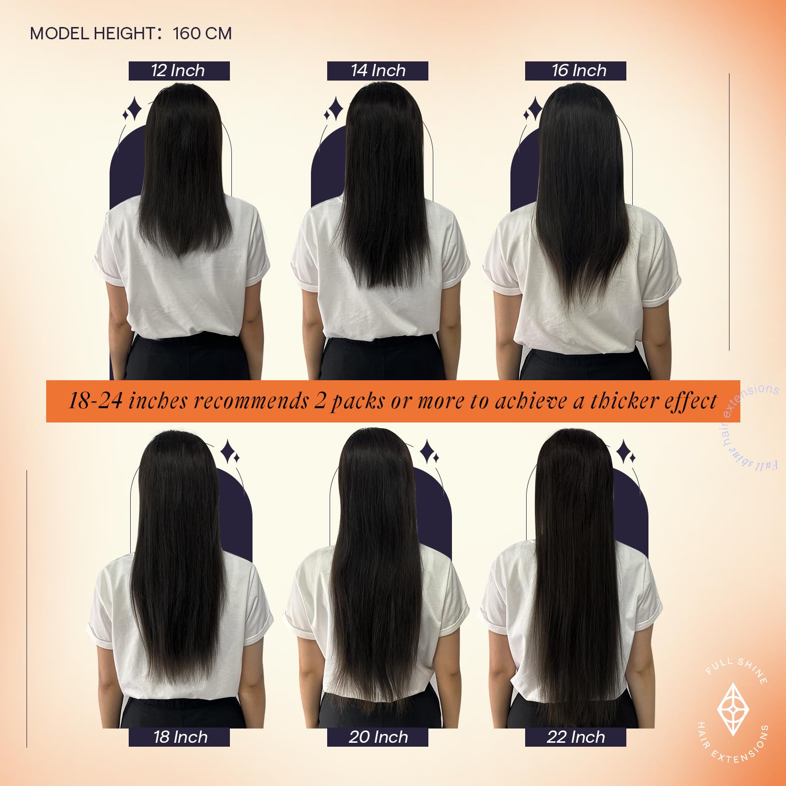 Foto 7 | Extensiones De Cabello Humano Full Shine, Color Negro Azabache, 18 Cm, 135 G - Venta Internacional.