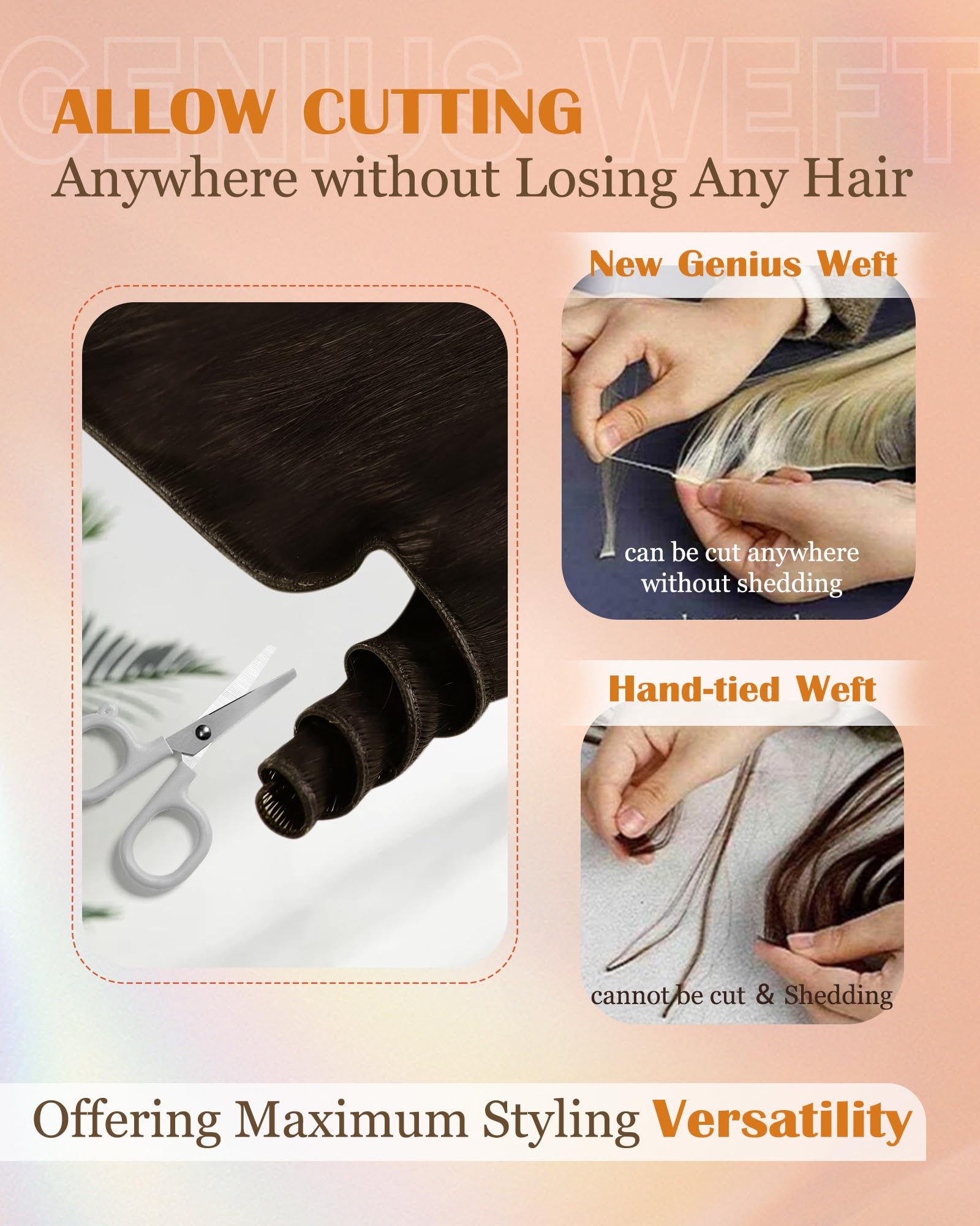 Foto 4 | Extensiones De Cabello Sunny Hair Genius Weft, Marrón Oscuro, 22 Pulgadas - Venta Internacional.