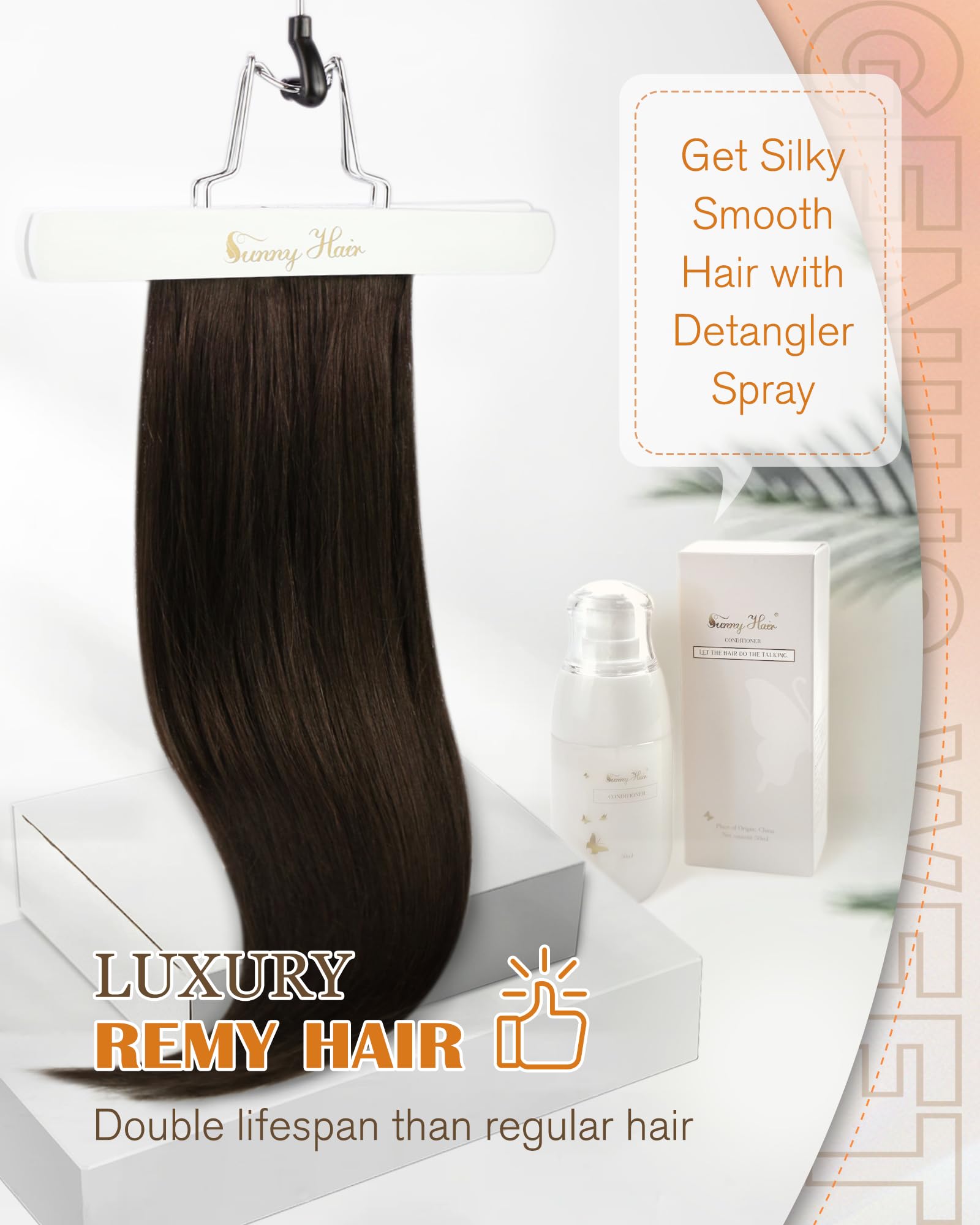Foto 5 | Extensiones De Cabello Sunny Hair Genius Weft, Marrón Oscuro, 22 Pulgadas - Venta Internacional.