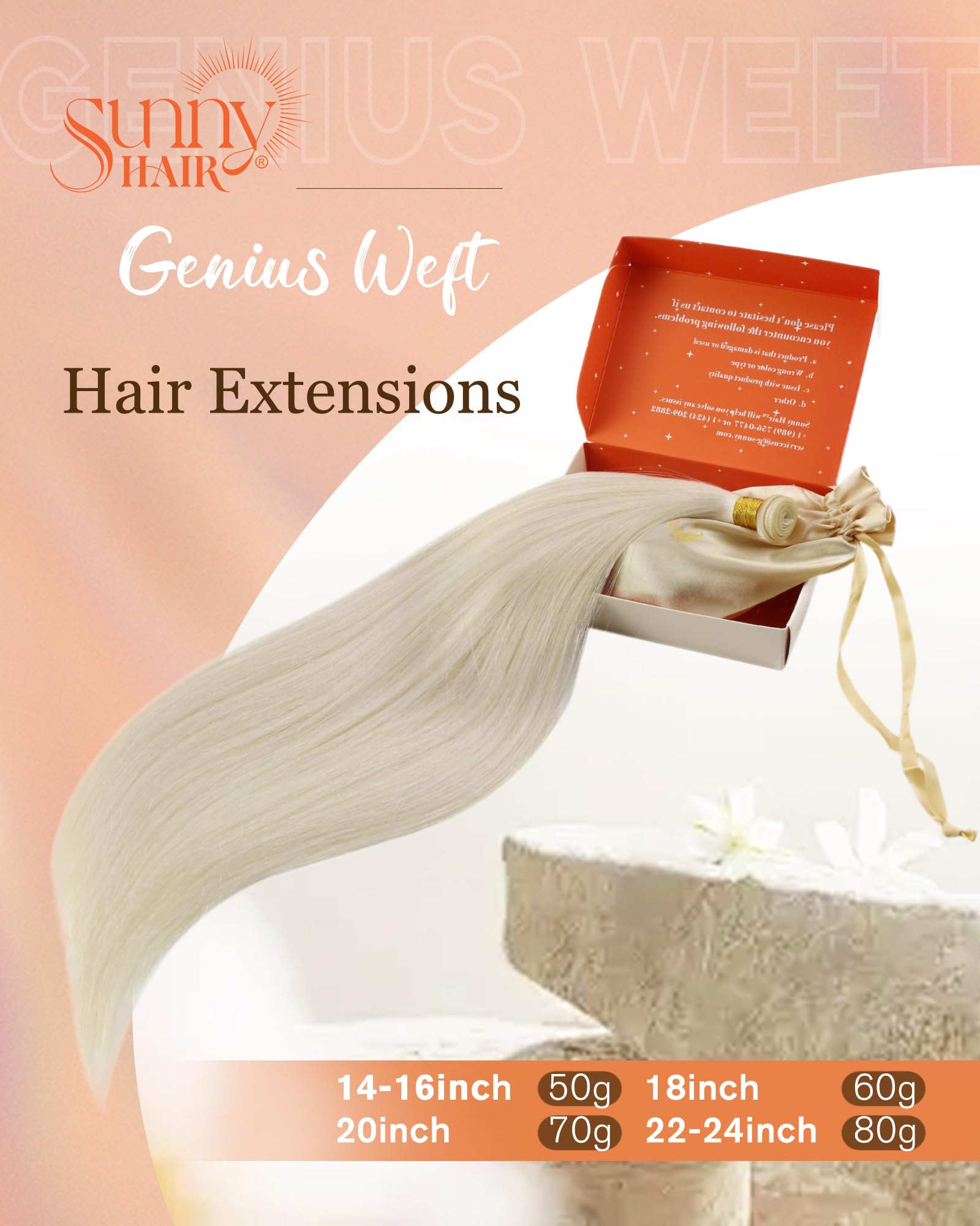 Foto 2 | Extensiones De Cabello Sunny Hair Genius Weft Platinum Blonde 20 Pulgadas - Venta Internacional.