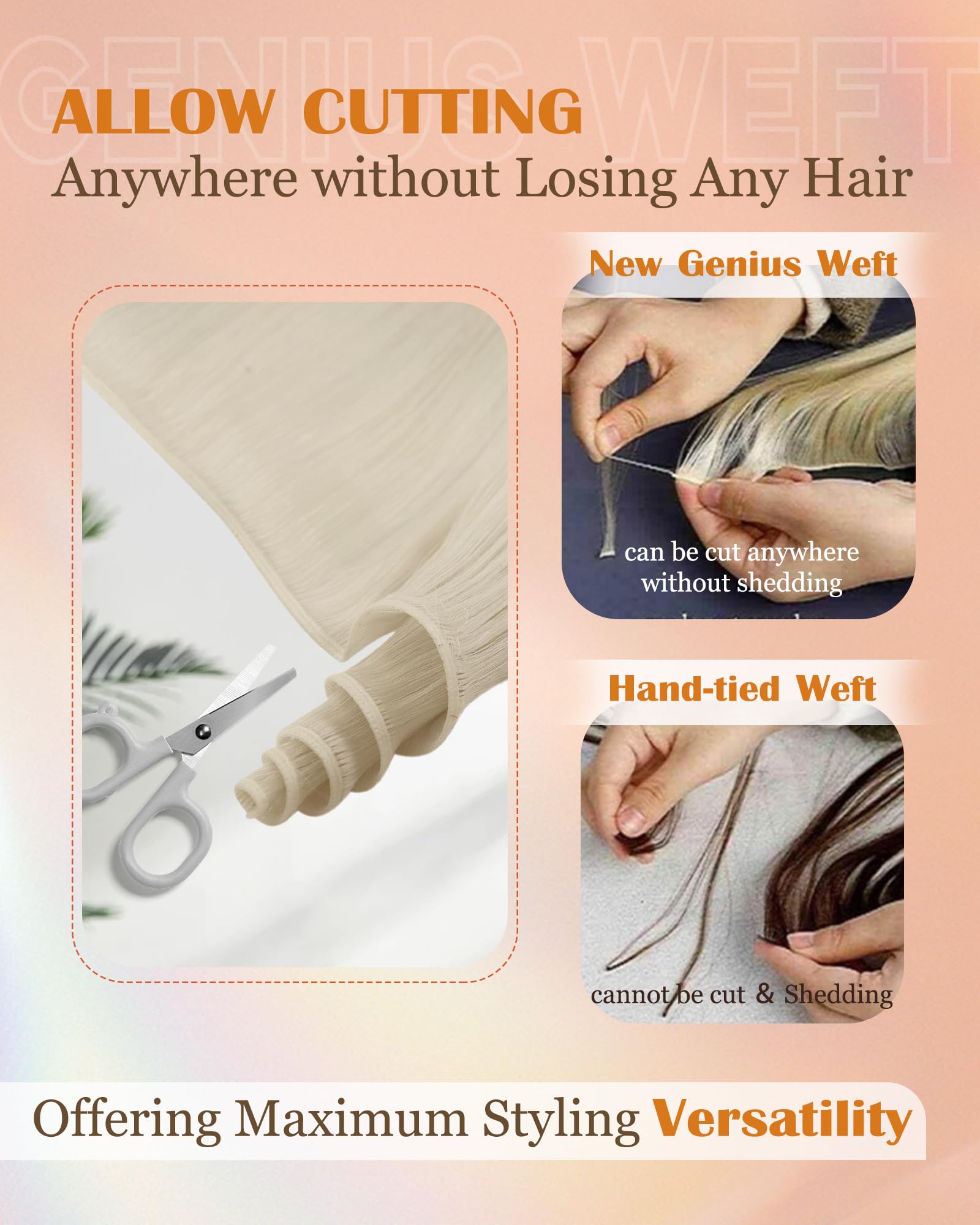 Foto 5 pulgar | Extensiones De Cabello Sunny Hair Genius Weft Platinum Blonde 20 Pulgadas - Venta Internacional.