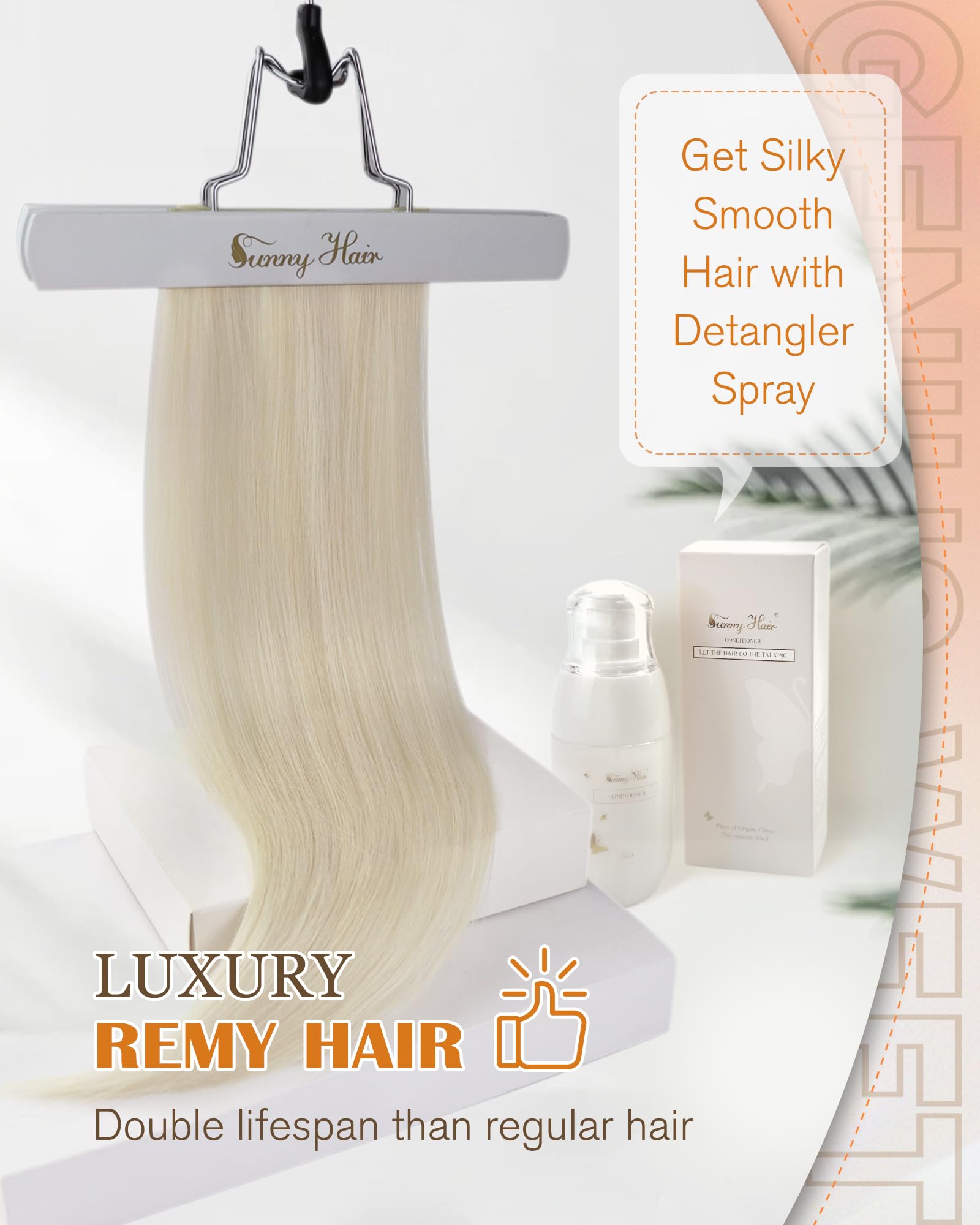 Foto 6 pulgar | Extensiones De Cabello Sunny Hair Genius Weft Platinum Blonde 20 Pulgadas - Venta Internacional.