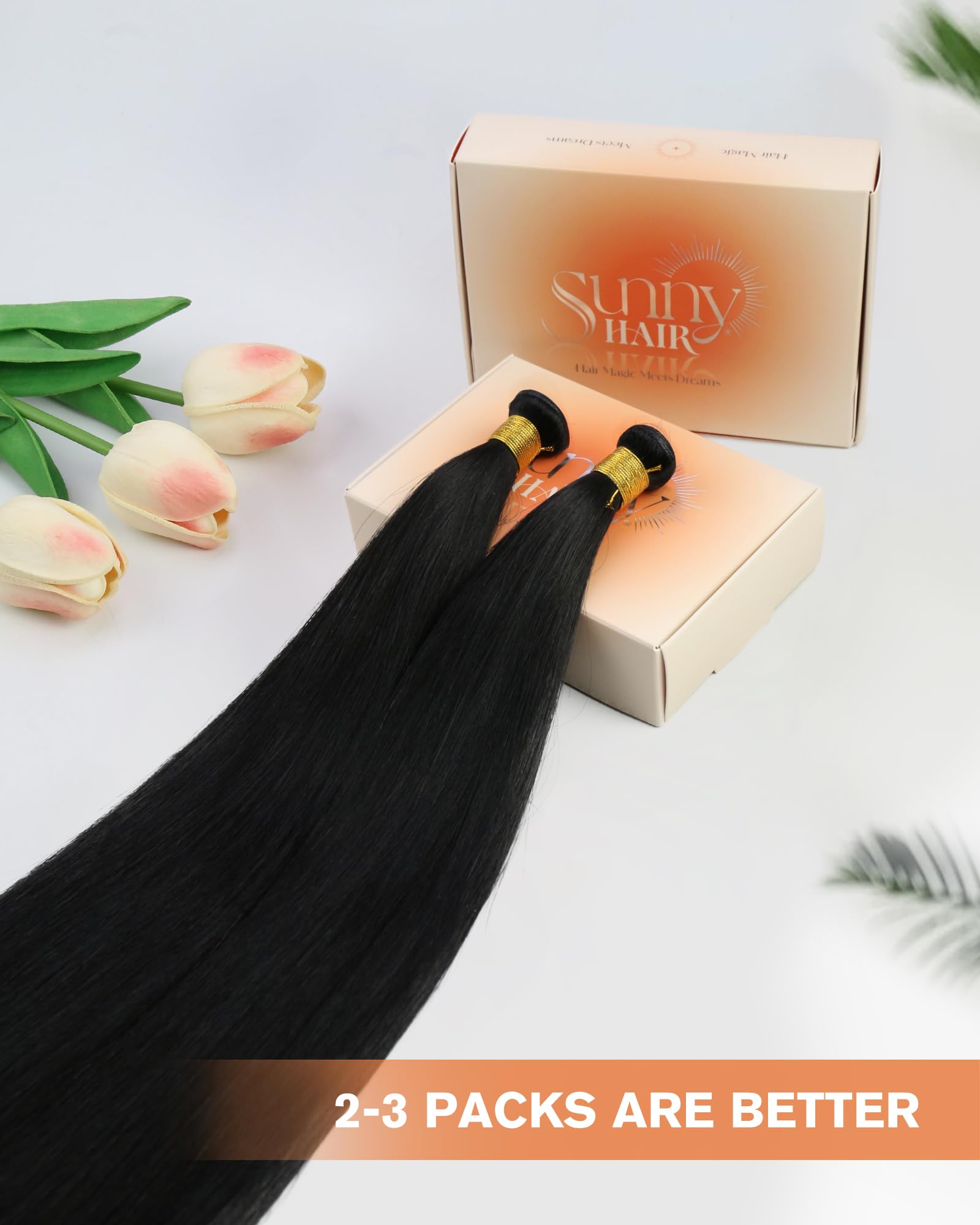 Foto 7 pulgar | Extensiones De Cabello Sunny Hair, Trama Anudada A Mano, Color Negro, 40 Cm - Venta Internacional.