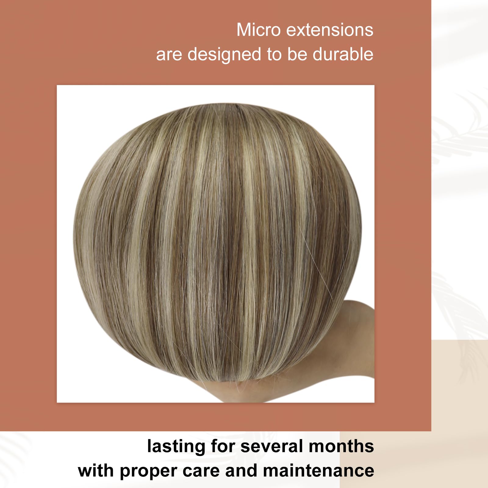 Foto 5 | Extensiones De Cabello Full Shine Micro Link De 22 Pulgadas, Marrón, Marrón Ceniza/rubio - Venta Internacional.