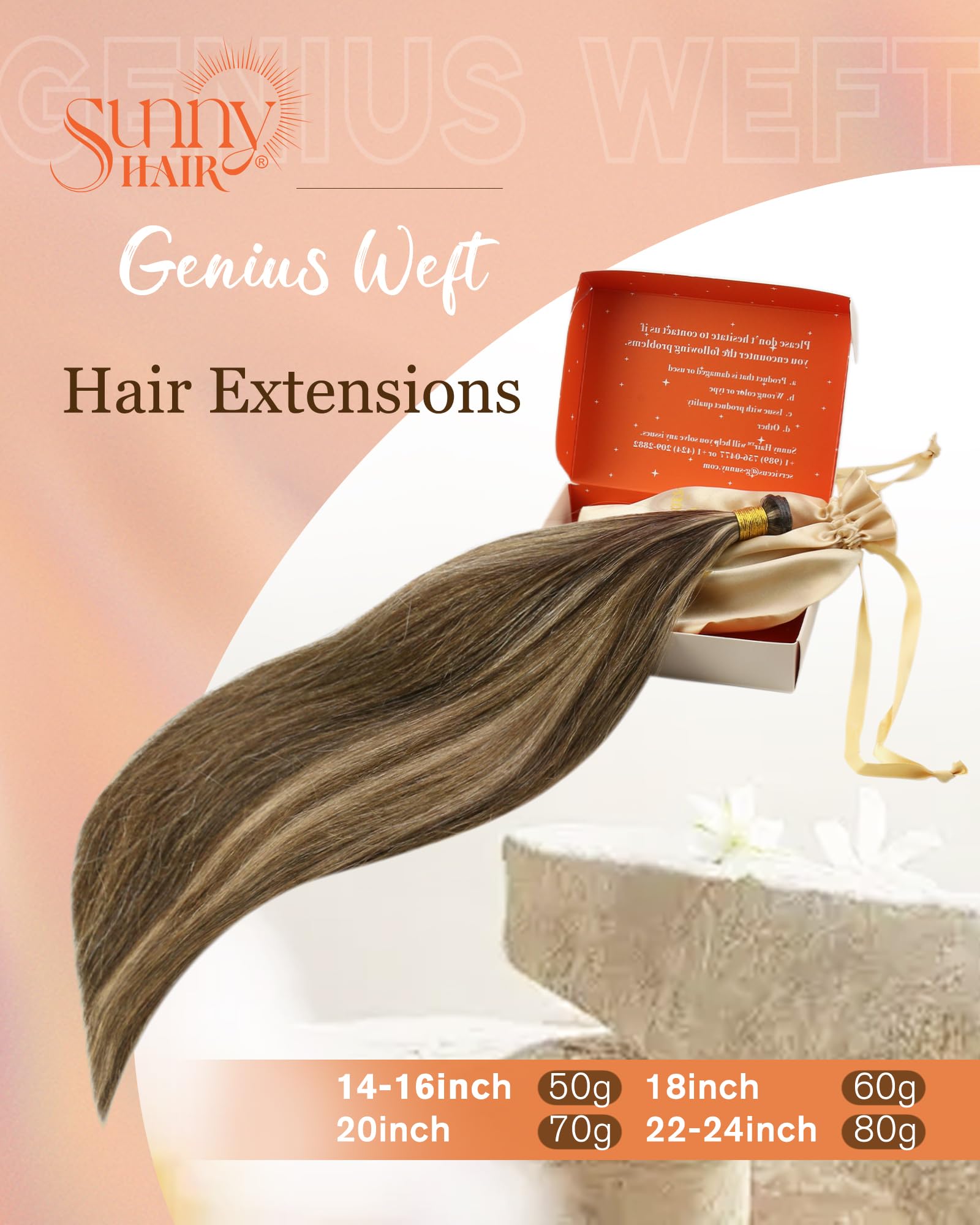 Foto 3 pulgar | Extensiones De Cabello Sunny Hair Genius Weft 50-80 G 14-24 Pulgadas - Venta Internacional.