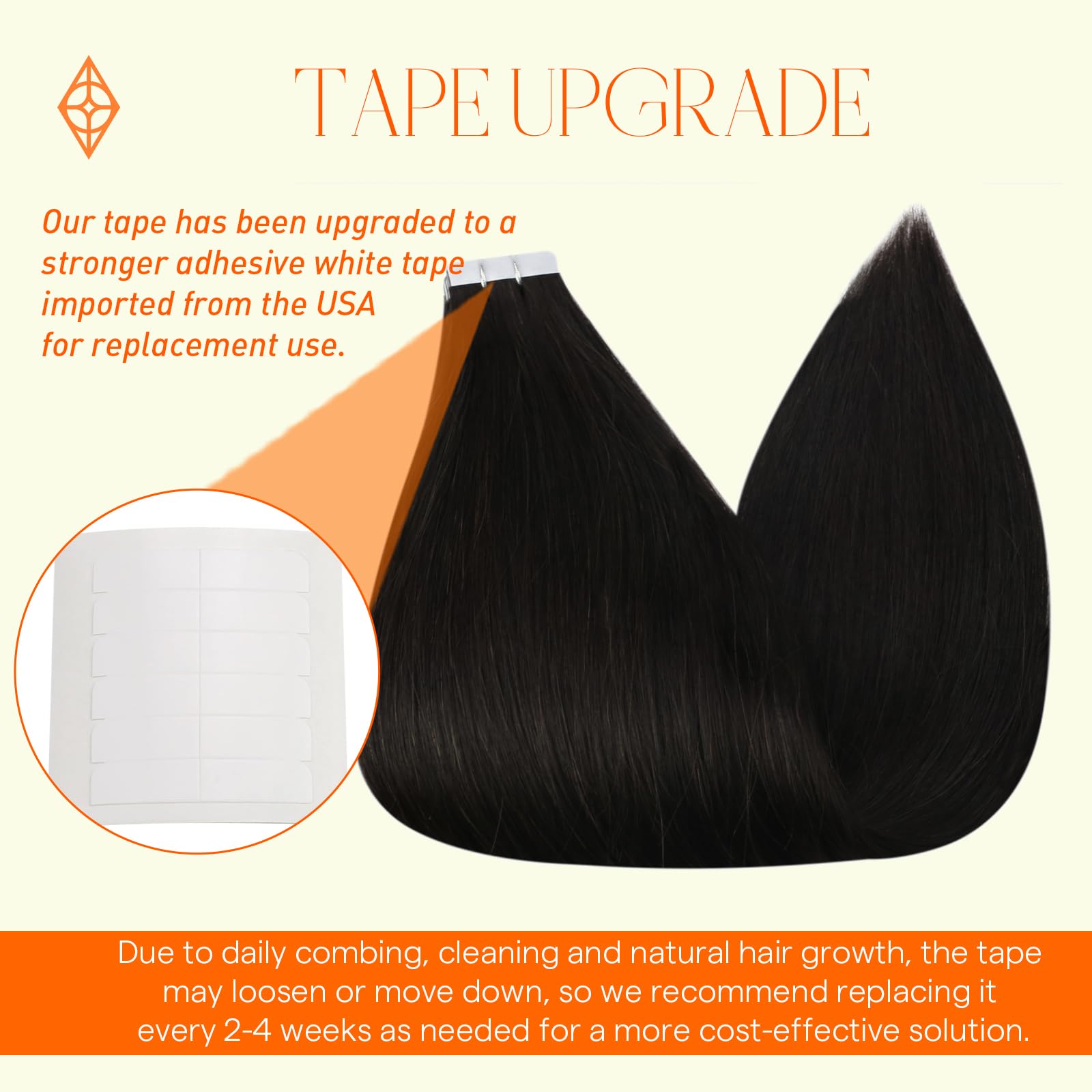Foto 3 pulgar | Cinta Adhesiva Invisible Full Shine Para Extensiones De Cabello, 50 G, 20 Cm, 1b, Color Negro Natural - Venta Intern