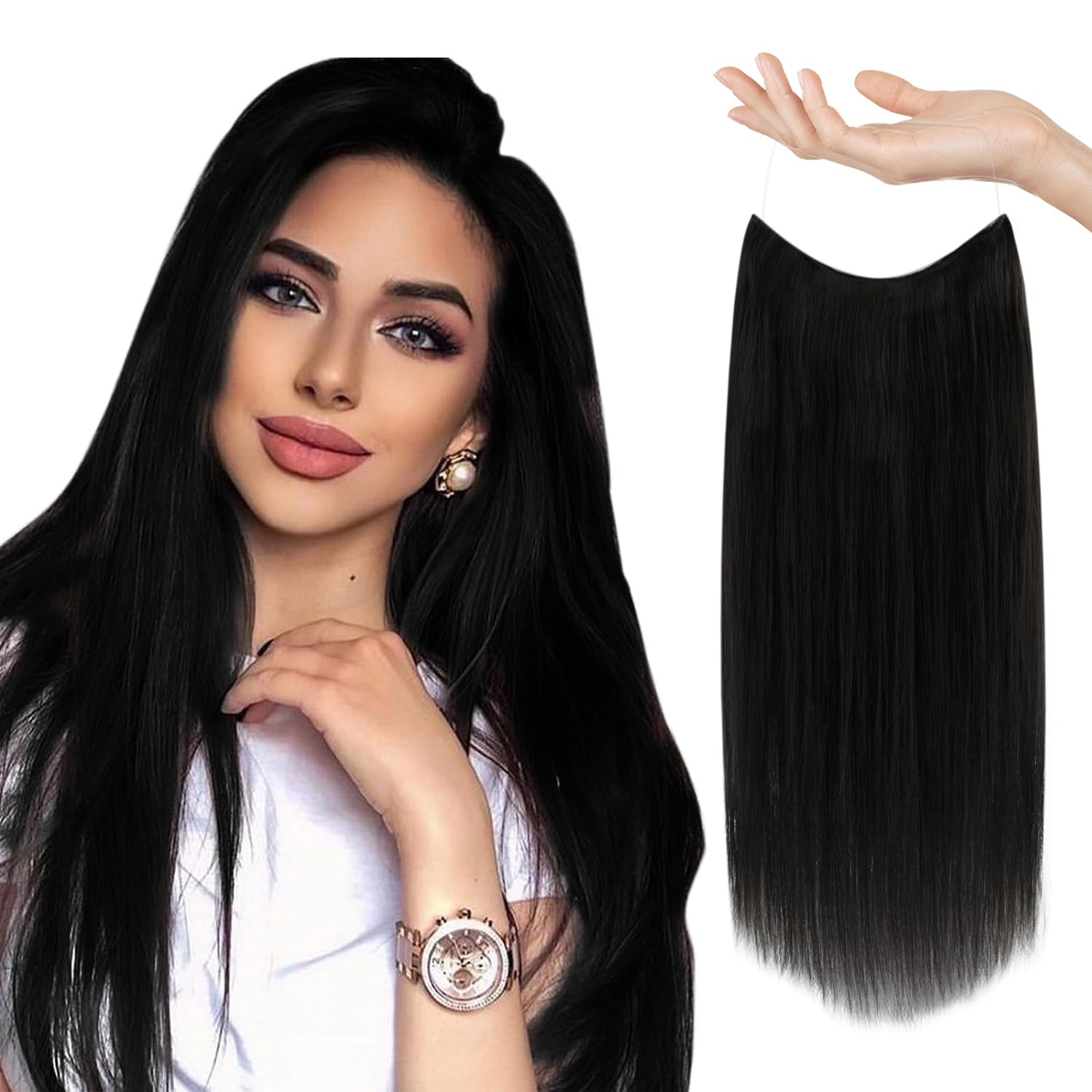 Foto 2 pulgar | Extensiones De Cabello Sunny Hair Black, 95 G, Cabello Humano, 45 Cm - Venta Internacional.