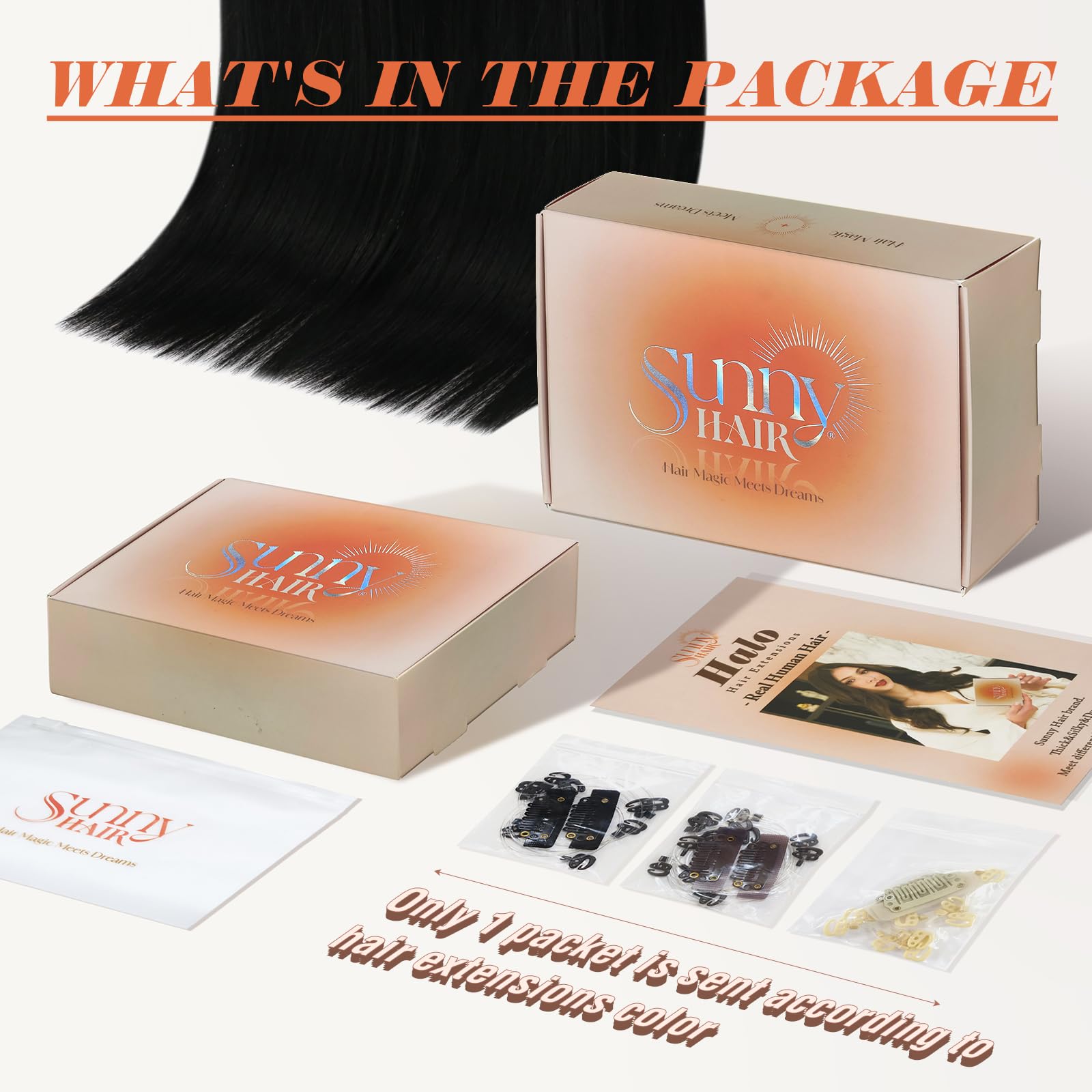 Foto 2 | Extensiones De Cabello Sunny Hair Black, 95 G, Cabello Humano, 45 Cm - Venta Internacional.