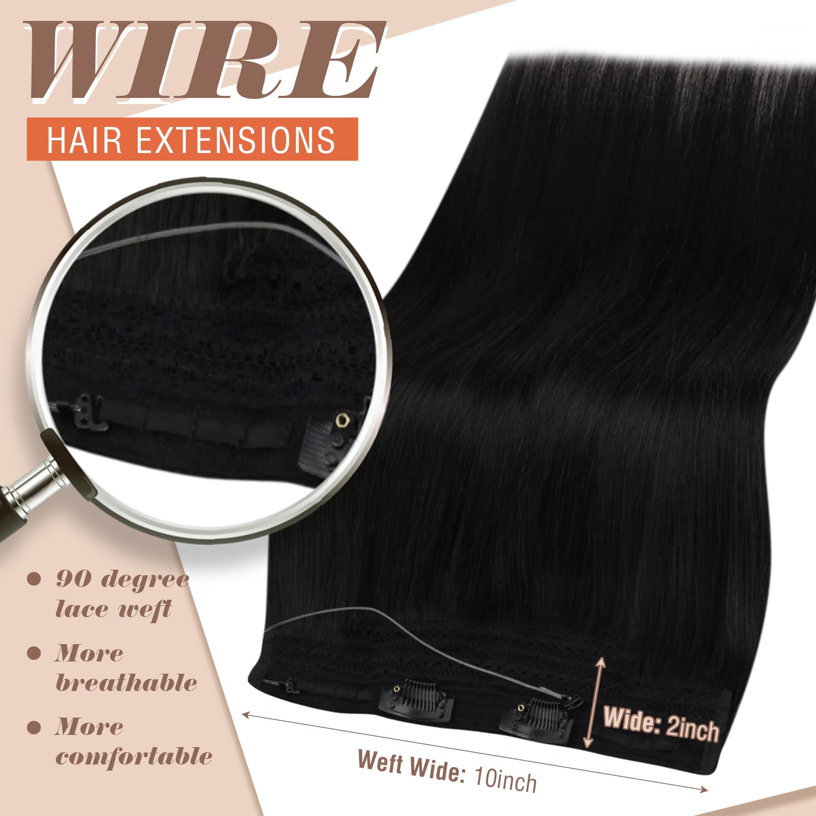 Foto 4 pulgar | Extensiones De Cabello Sunny Hair Black, 95 G, Cabello Humano, 45 Cm - Venta Internacional.