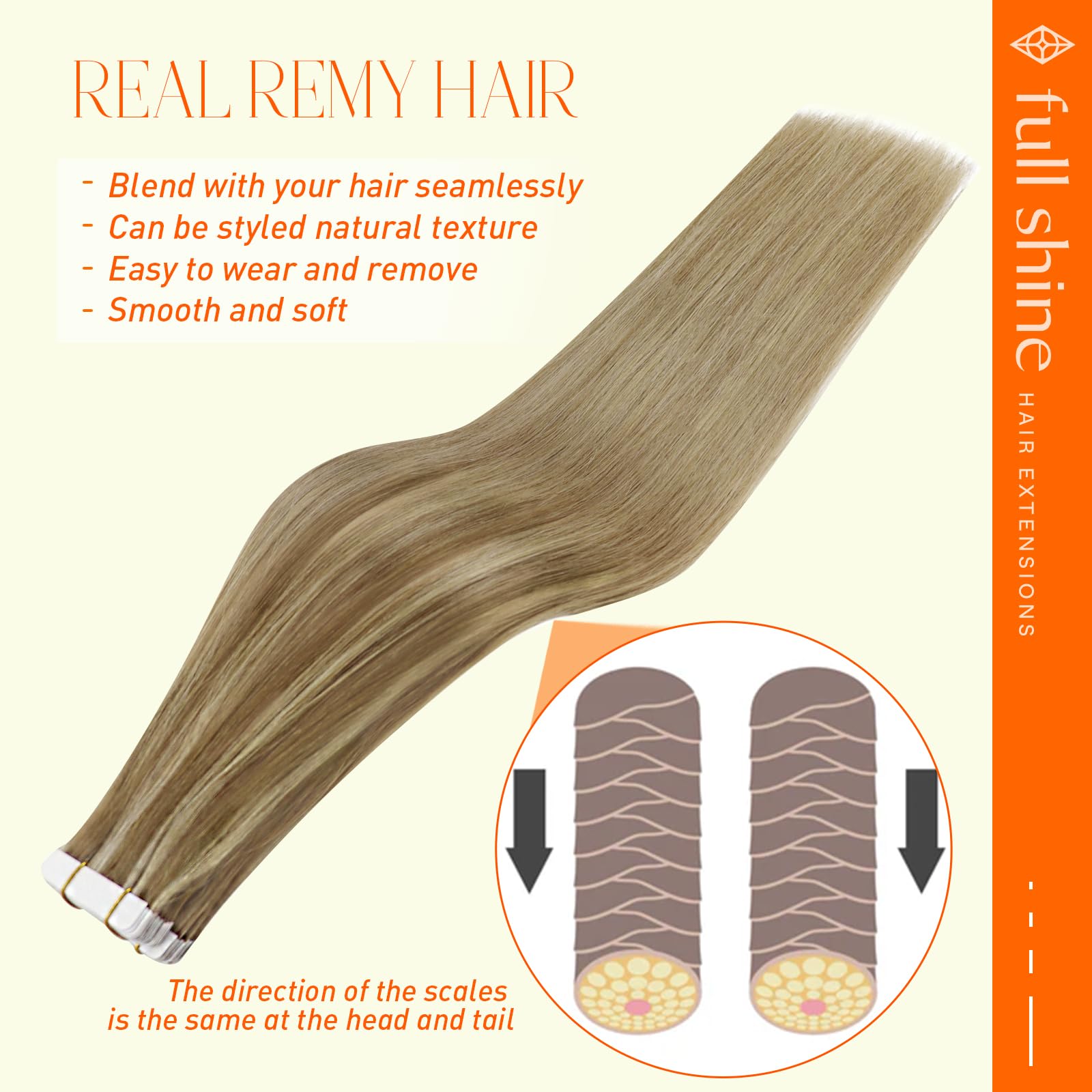 Foto 3 | Extensiones De Cabello Humano Con Cinta Adhesiva, Color De 10 A 16 Años - Venta Internacional.