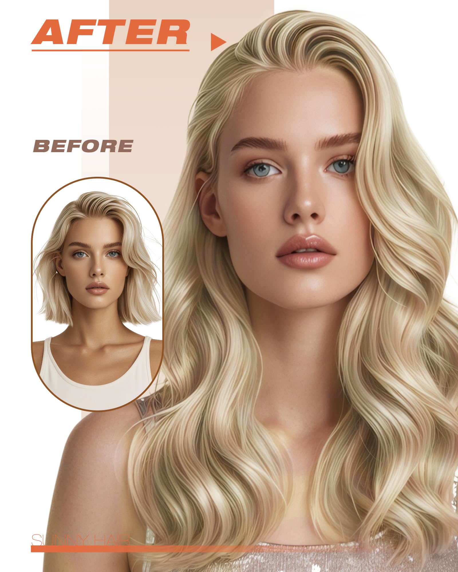 Foto 5 | Extensiones De Cabello Humano Con Cinta Adhesiva, Cabello Soleado, Marrón Claro, 40 Cm - Venta Internacional.