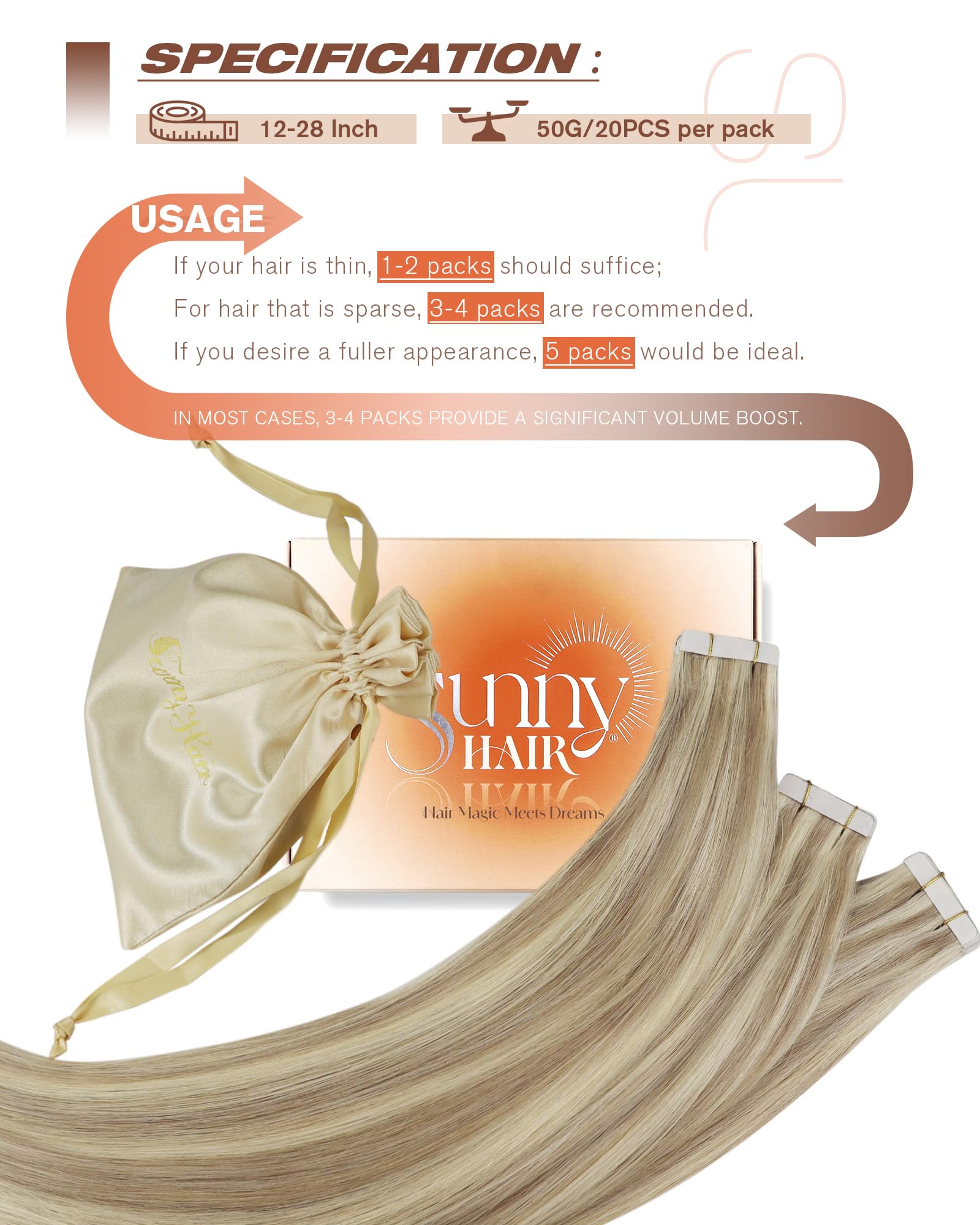 Foto 6 | Extensiones De Cabello Humano Con Cinta Adhesiva, Cabello Soleado, Marrón Claro, 40 Cm - Venta Internacional.