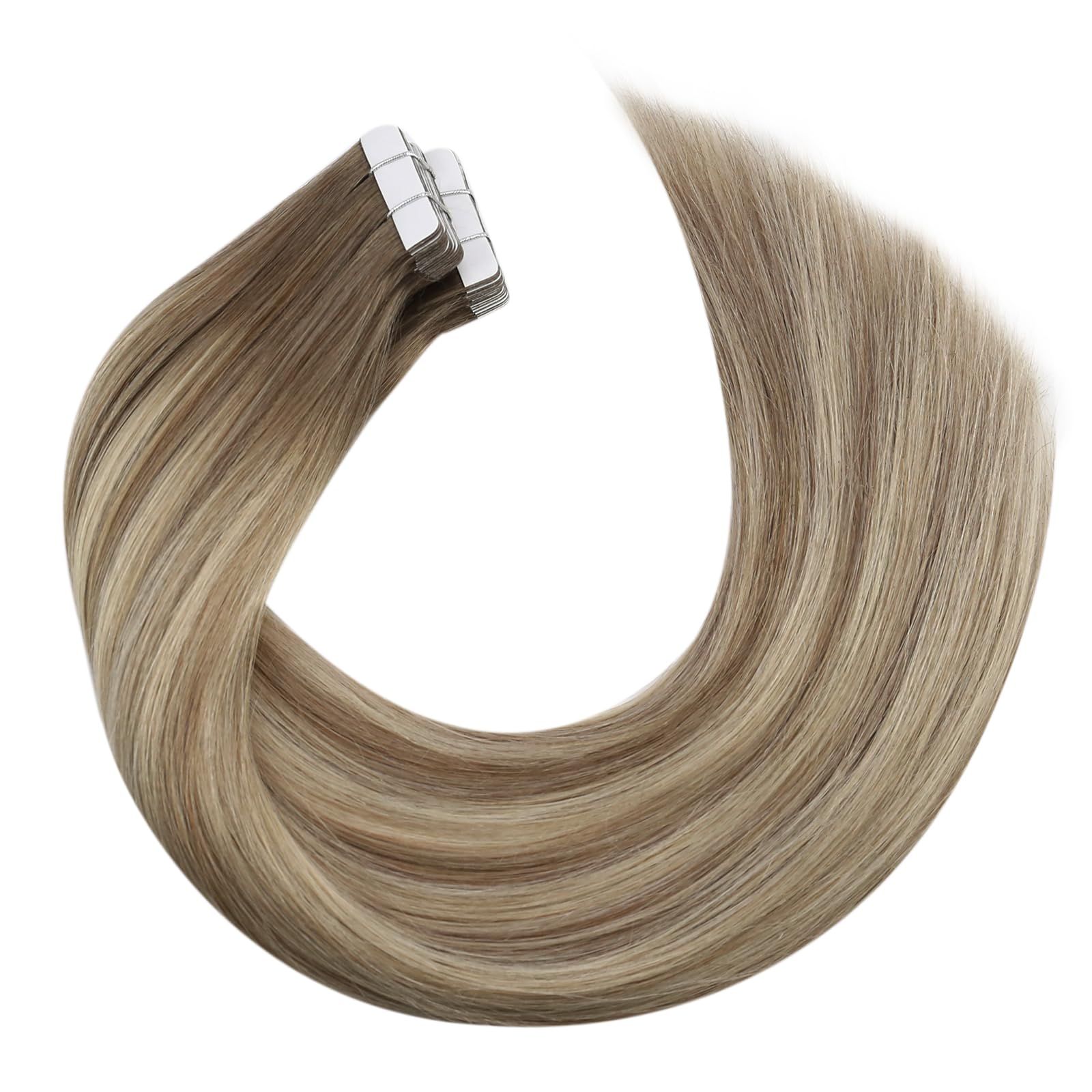 Foto 8 pulgar | Extensiones De Cabello Con Cinta Adhesiva Moresoo Marrón Claro/rubio Platino - Venta Internacional.