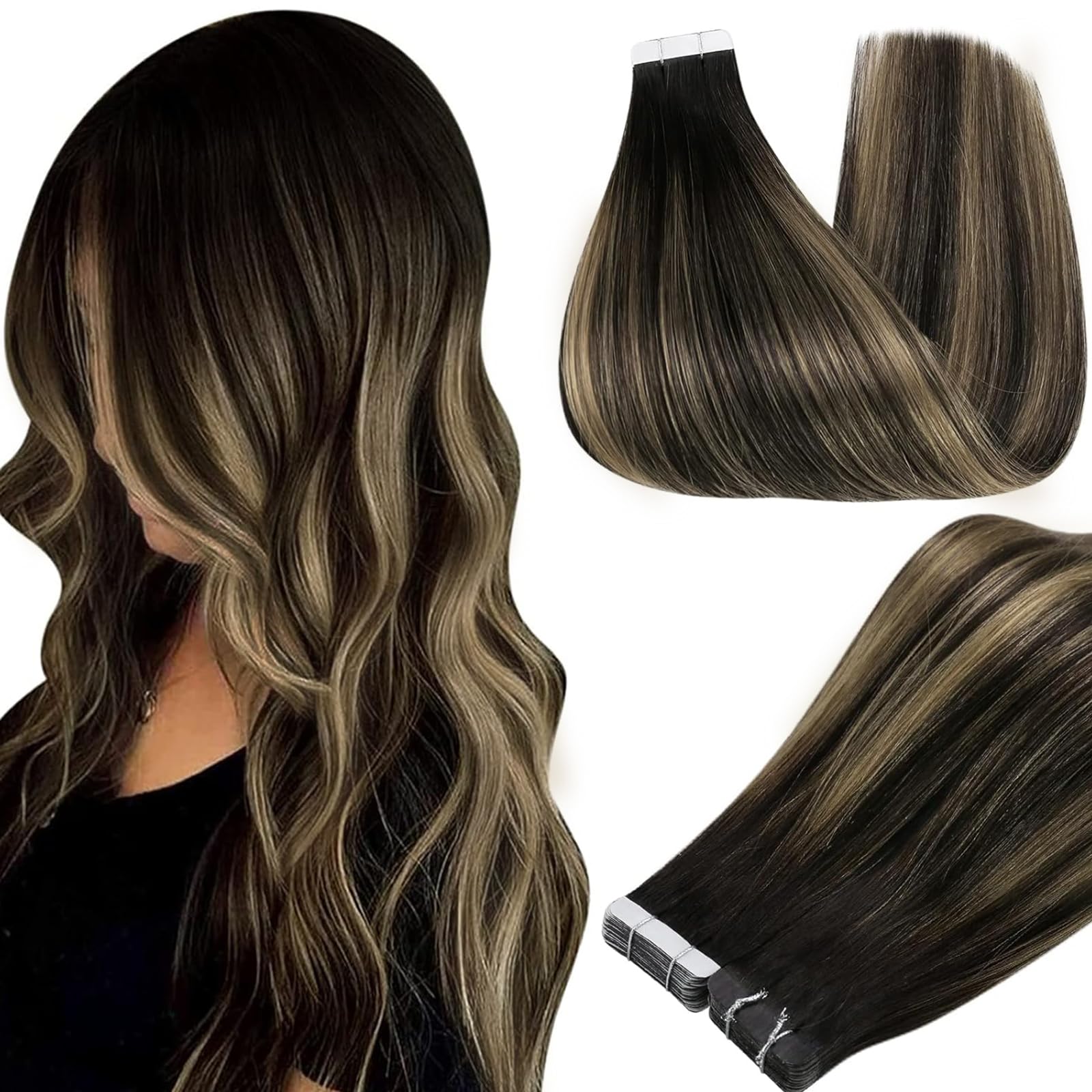 Foto 2 pulgar | Extensiones De Cabello Humano Con Cinta Adhesiva Full Shine, 22 Cm, 50 G - Venta Internacional.
