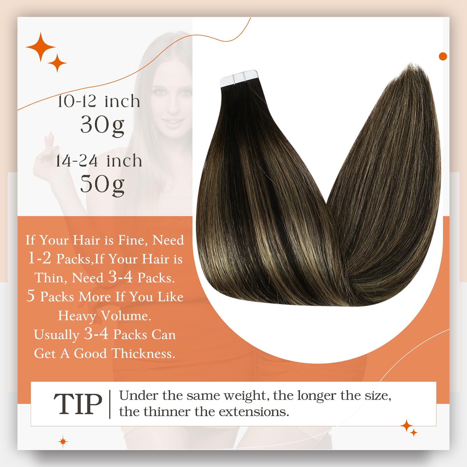 Foto 4 pulgar | Extensiones De Cabello Humano Con Cinta Adhesiva Full Shine, 22 Cm, 50 G - Venta Internacional.
