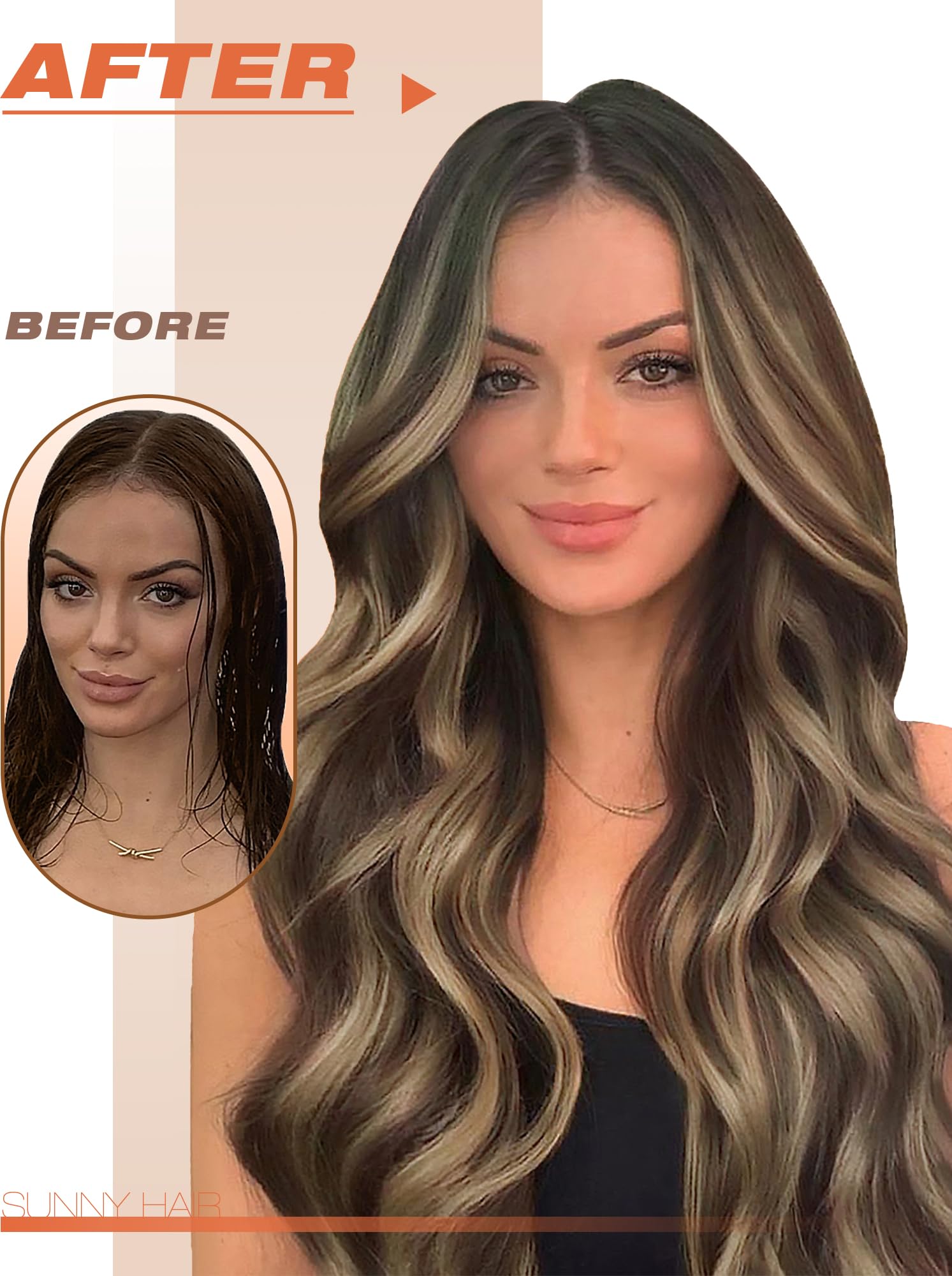 Foto 7 pulgar | Extensiones De Cabello Con Cinta Adhesiva Sunny Hair Balayage Brown #4 Mix #27 - Venta Internacional.