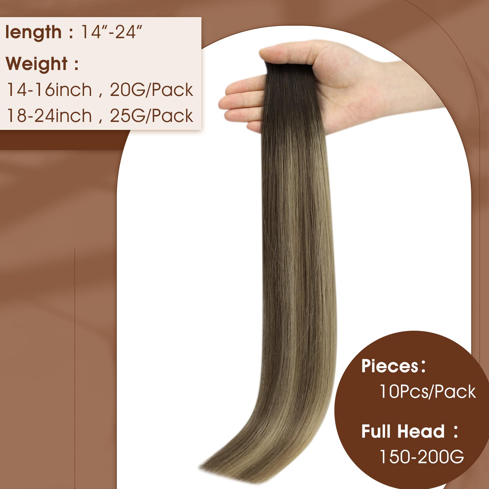 Foto 4 pulgar | Cinta De Inyección Full Shine Balayage Para Extensiones De Cabello, 20 Cm - Venta Internacional.