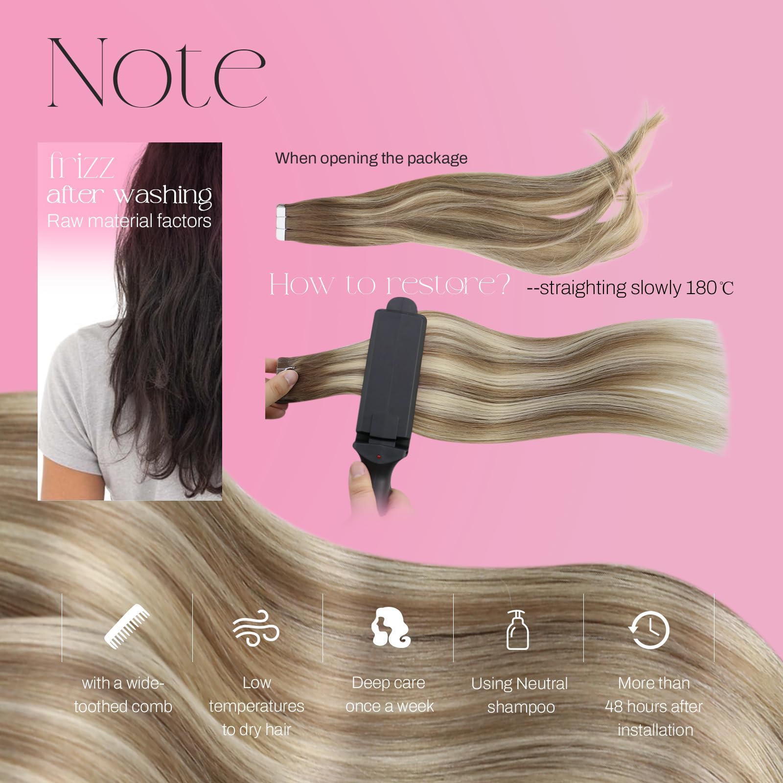 Foto 6 pulgar | Extensiones De Cabello Humano Moresoo Balayage Con Cinta Adhesiva, 50 Cm - Venta Internacional.