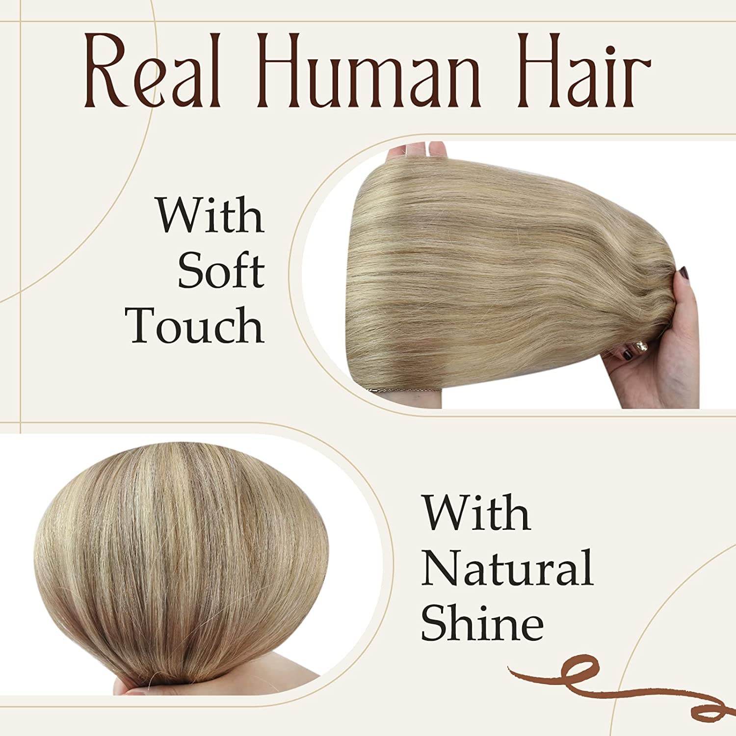 Foto 3 | Extensiones De Pelo Con Clip, Pelo Real, Rubio, 100 G, 14 Pulgadas - Venta Internacional.