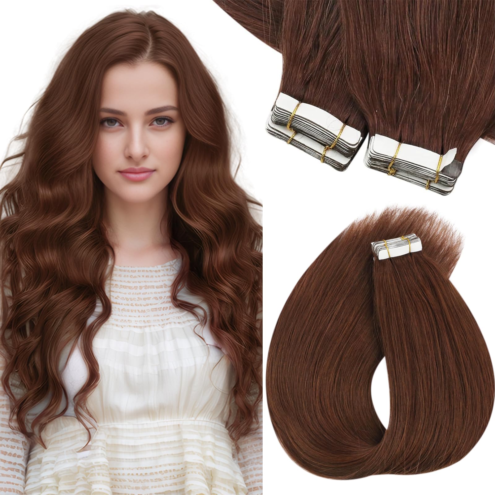 Foto 2 pulgar | Extensiones De Cabello Sunny Hair Tape En Color Castaño, 50 G, 20 Unidades - Venta Internacional.