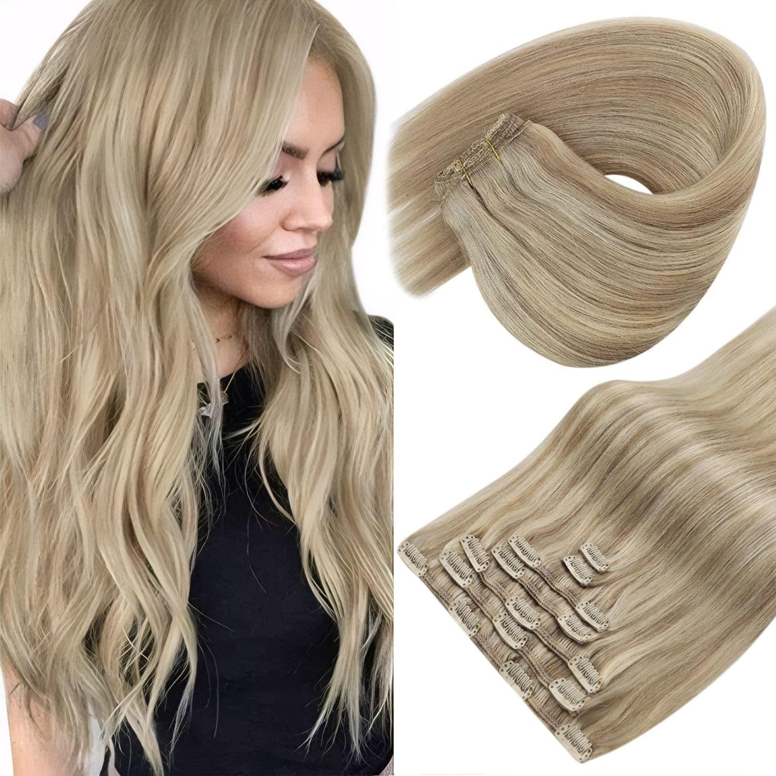 Foto 2 pulgar | Extensiones Con Forma De Pinza Para Cabello Humano Liso Sunny Hair, 120 G - Venta Internacional.