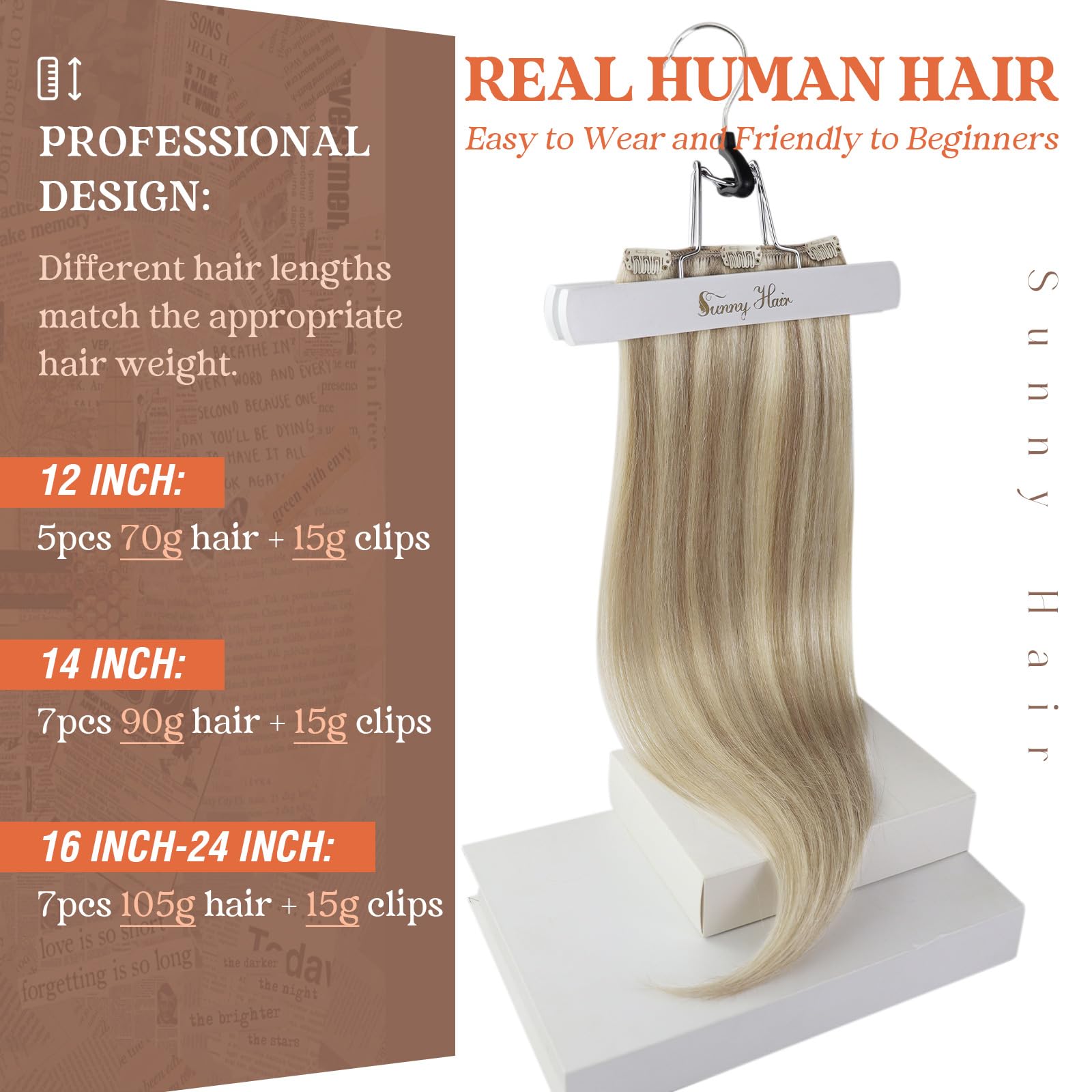 Foto 3 pulgar | Extensiones Con Forma De Pinza Para Cabello Humano Liso Sunny Hair, 120 G - Venta Internacional.