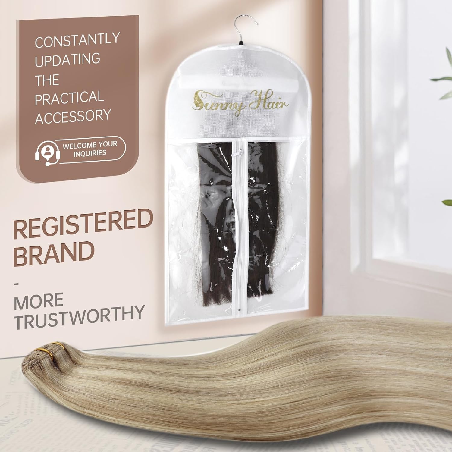 Foto 5 | Extensiones Con Forma De Pinza Para Cabello Humano Liso Sunny Hair, 120 G - Venta Internacional.