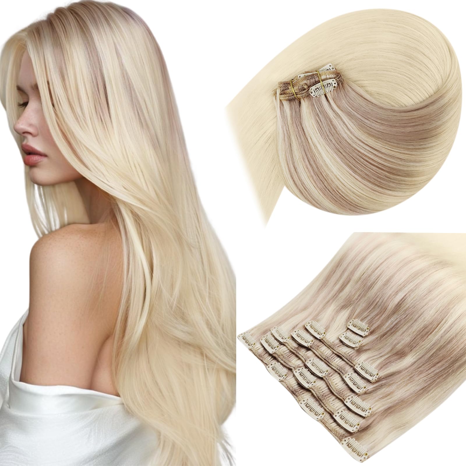 Foto 1 | Extensiones Con Forma De Pinza Para Cabello Liso Sunny Hair, 40 Cm, 120 G - Venta Internacional.