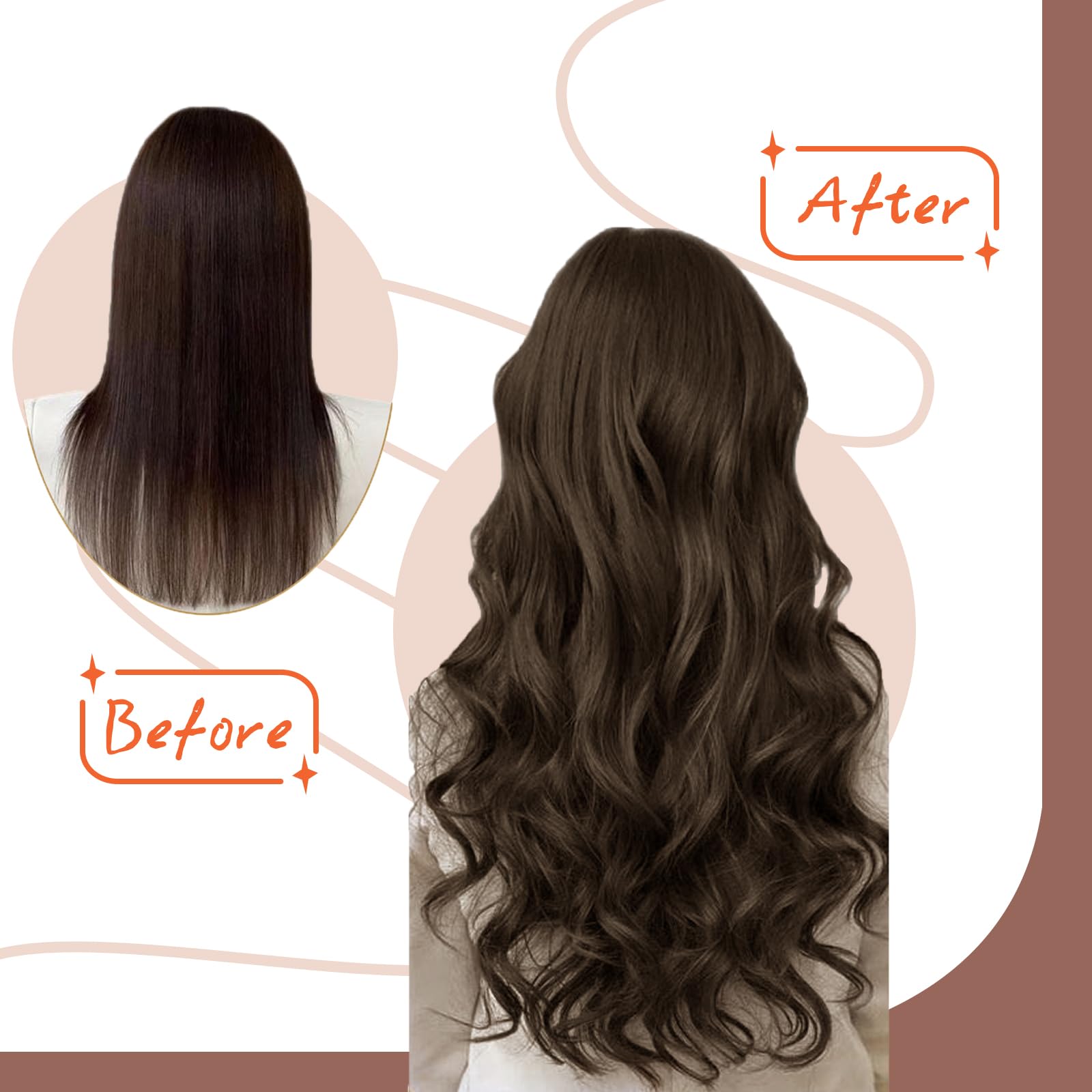 Foto 7 pulgar | Extensiones De Cabello Con Cinta Adhesiva, Cabello Humano Castaño Oscuro - Venta Internacional.