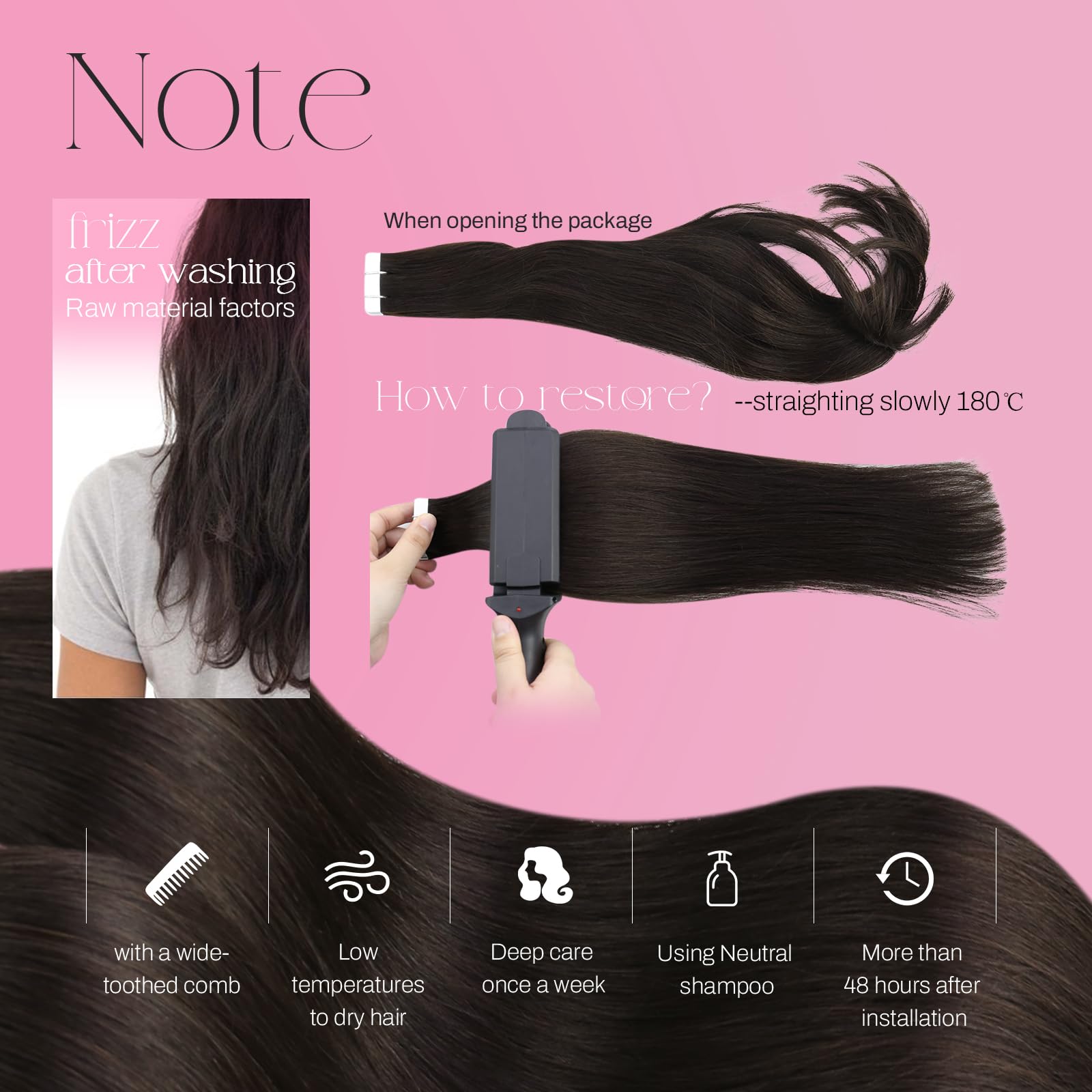 Foto 5 | Extensiones De Cabello Con Cinta Adhesiva Moresoo Brown, 50 G, 20 Cm, Cabello Humano Remy - Venta Internacional.