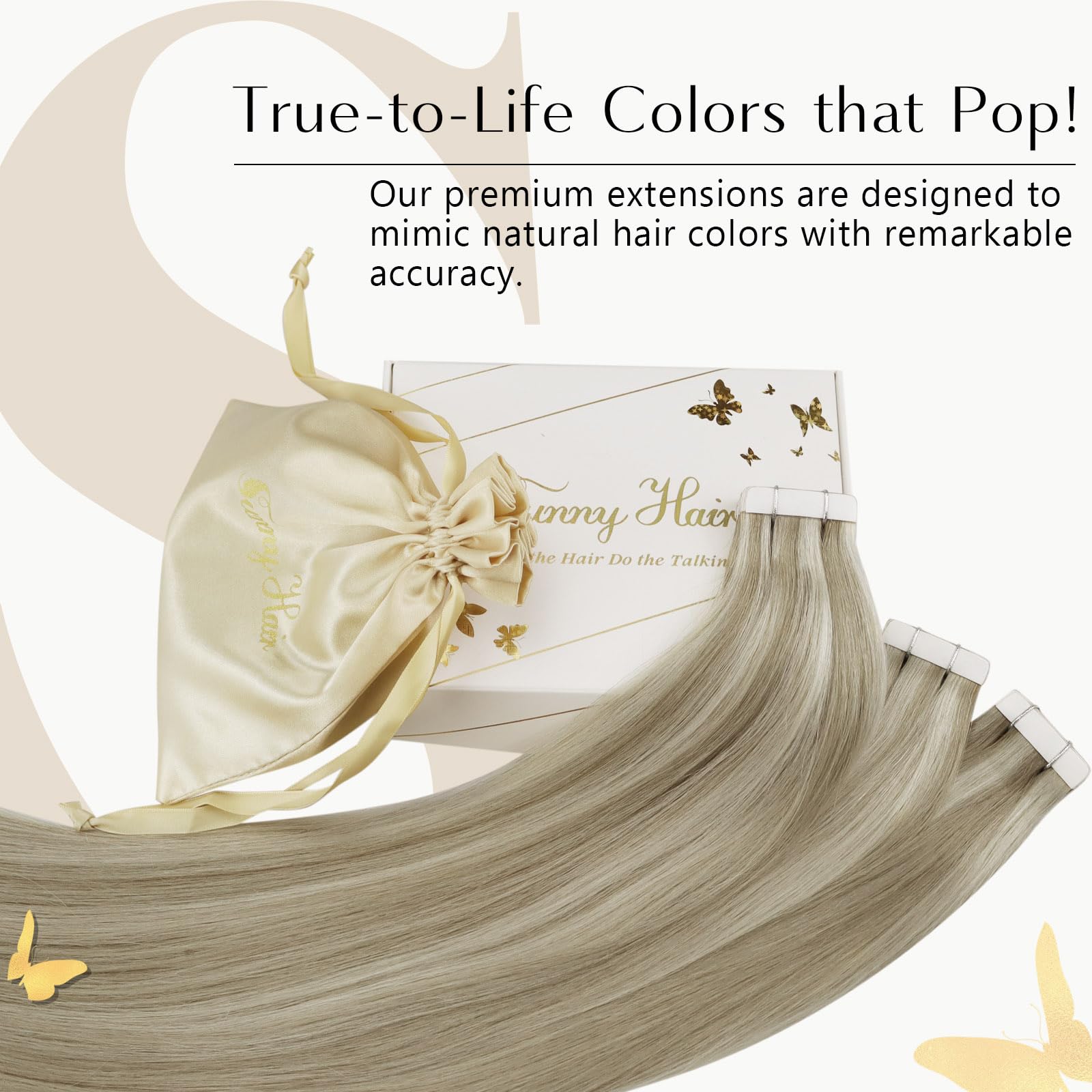 Foto 3 pulgar | Extensiones De Cabello Con Cinta Adhesiva Sunny Human Hair Blonde, 50 G, 20 Unidades - Venta Internacional.
