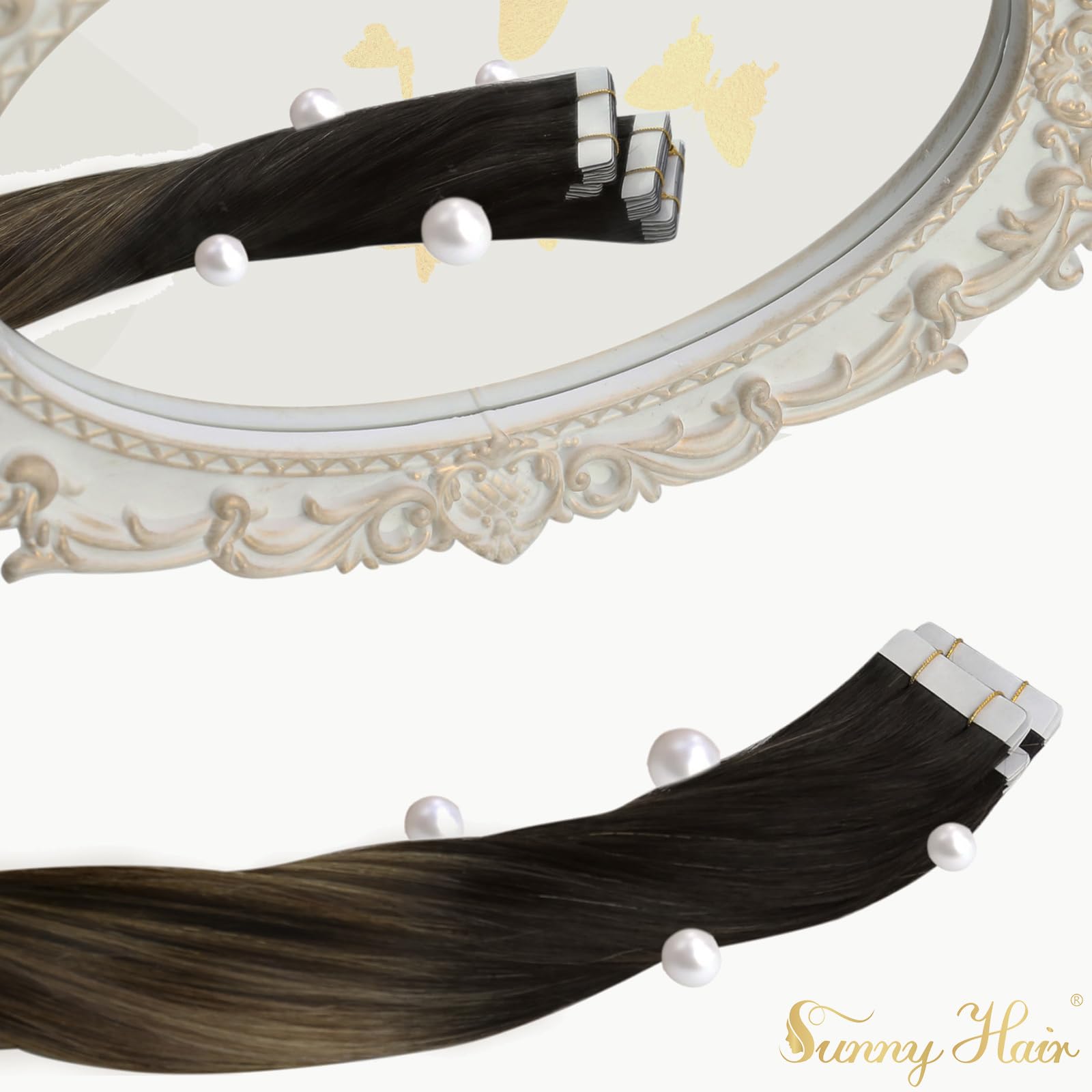Foto 6 pulgar | Cinta Adhesiva Sunny Hair Extensions En Color Negro Degradado, 14 Pulgadas, 50 G - Venta Internacional.