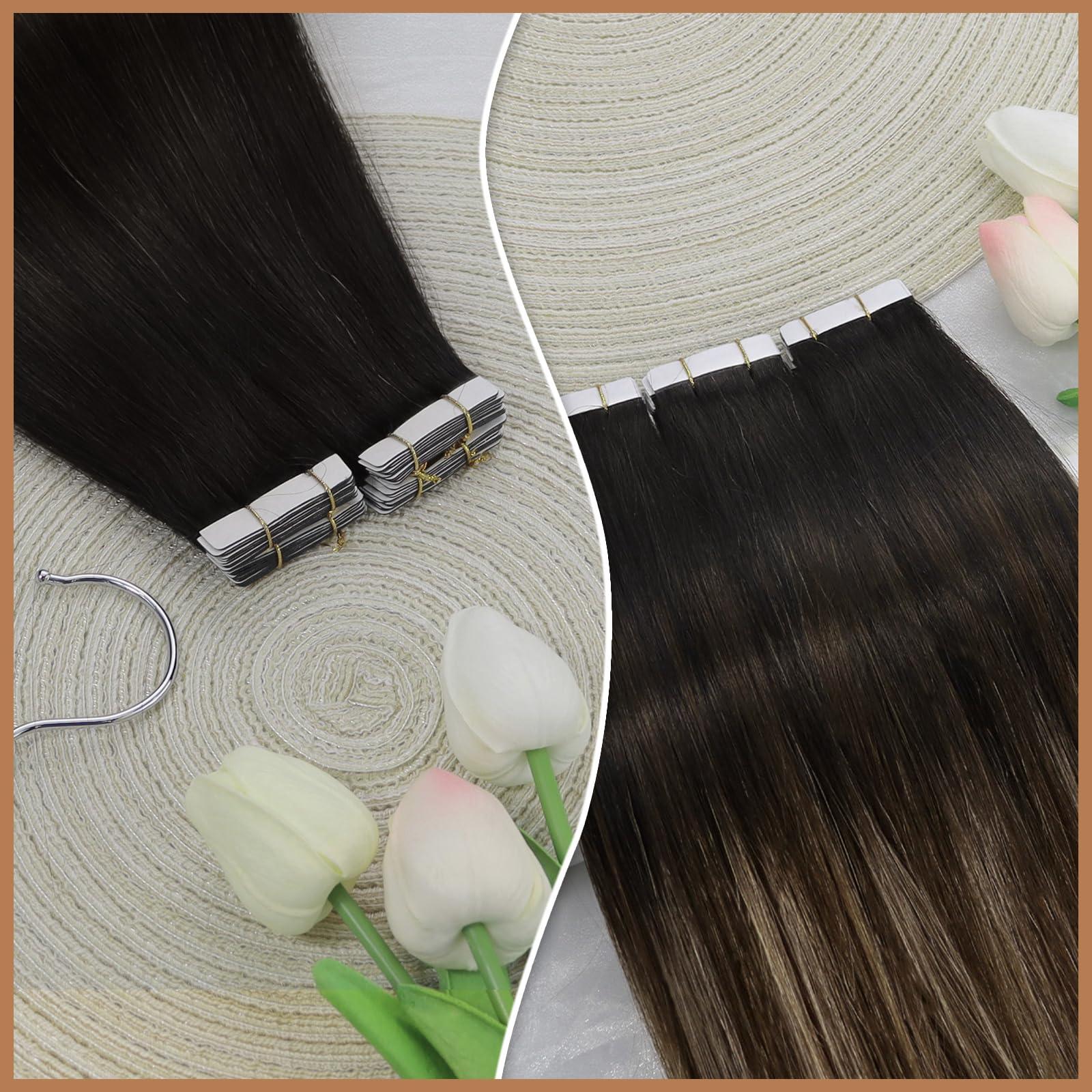 Foto 7 pulgar | Cinta Adhesiva Sunny Hair Extensions En Color Negro Degradado, 14 Pulgadas, 50 G - Venta Internacional.