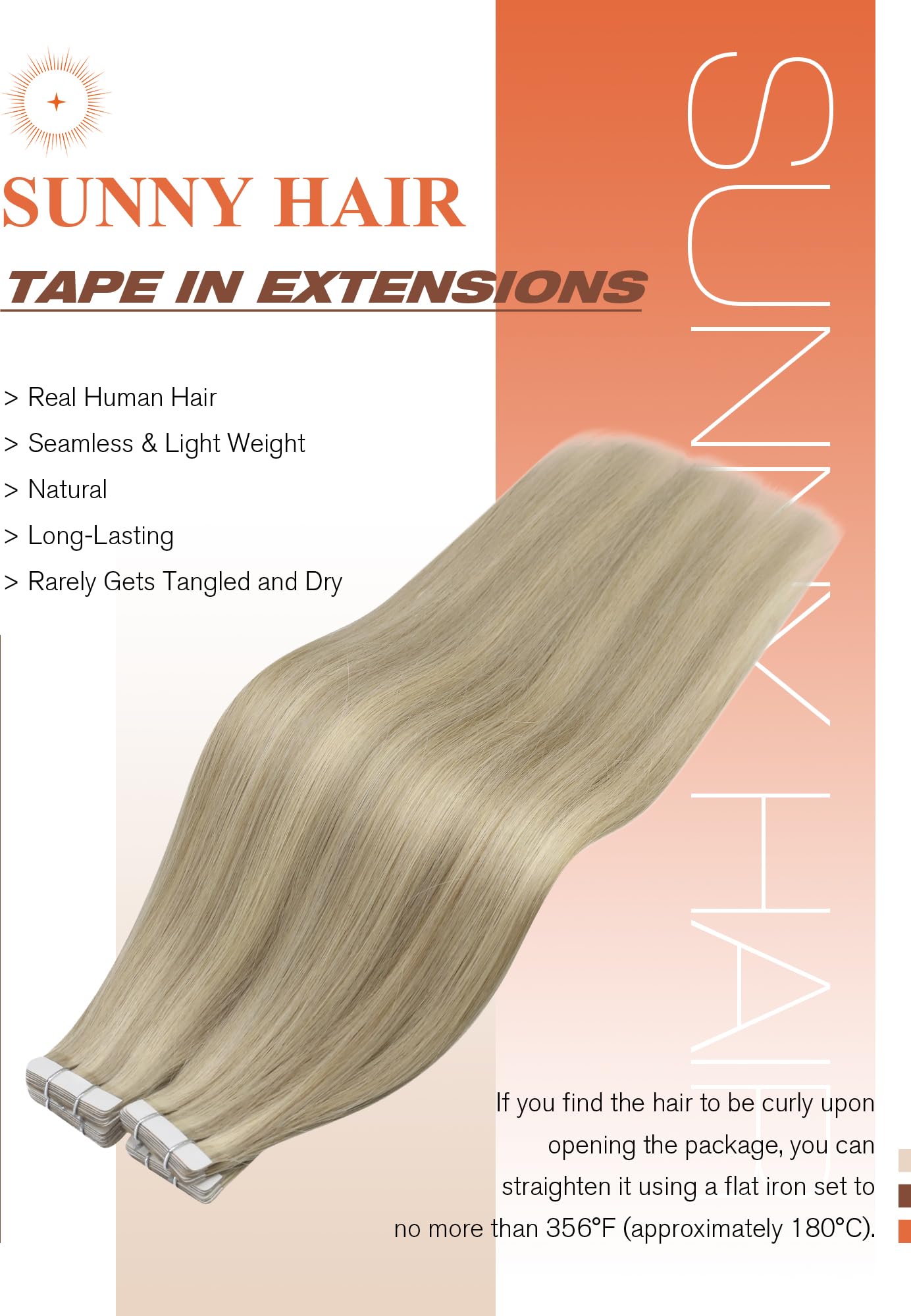 Foto 3 pulgar | Extensiones De Pelo Con Cinta Adhesiva Sunny Hair Golden Blonde 60 Cm 50 G - Venta Internacional.