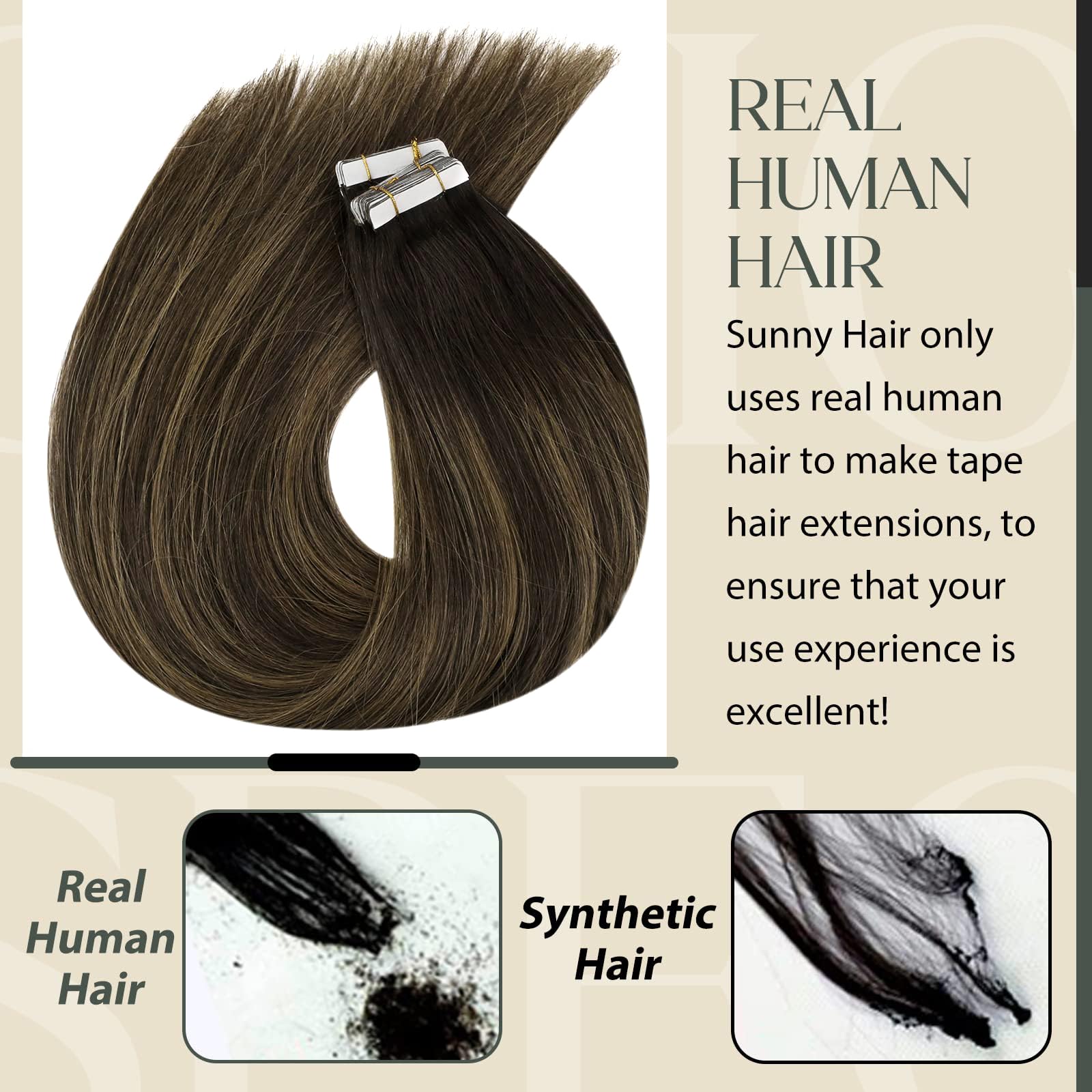 Foto 5 pulgar | Extensiones De Cabello Con Cinta Adhesiva Sunny Hair Straight Human Hair - Venta Internacional.