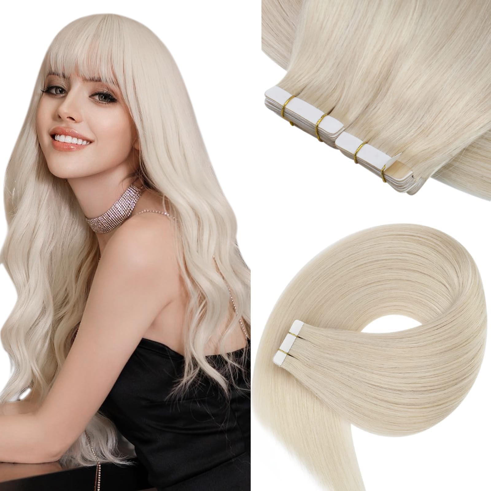 Foto 1 | Extensiones De Cabello Sunny Hair Tape En Rubio Platino #60 - Venta Internacional.
