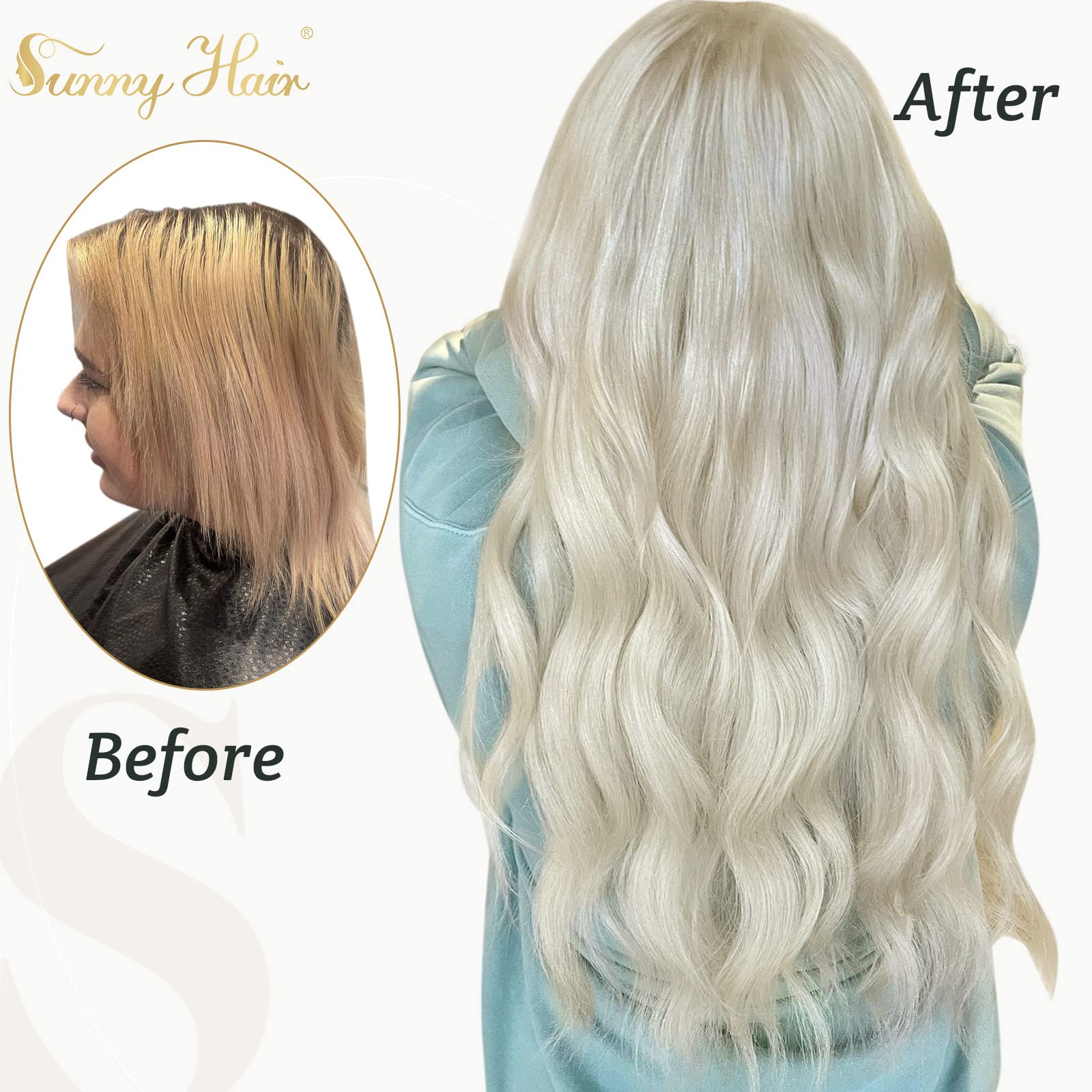 Foto 5 pulgar | Extensiones De Cabello Sunny Hair Tape En Rubio Platino #60 - Venta Internacional.