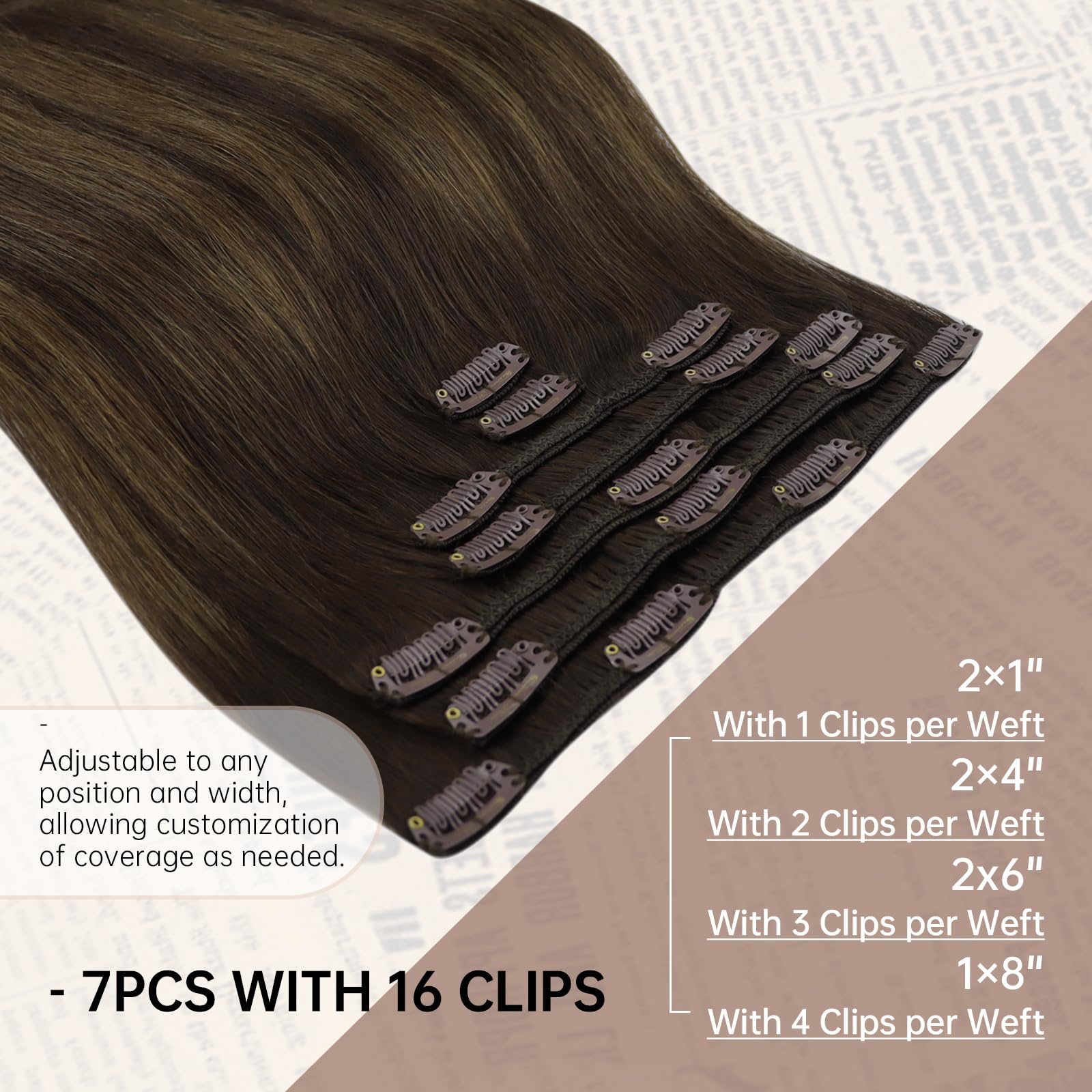 Foto 4 pulgar | Extensiones De Cabello Liso Con Clip, Cabello Humano Liso, 40 Cm - Venta Internacional.