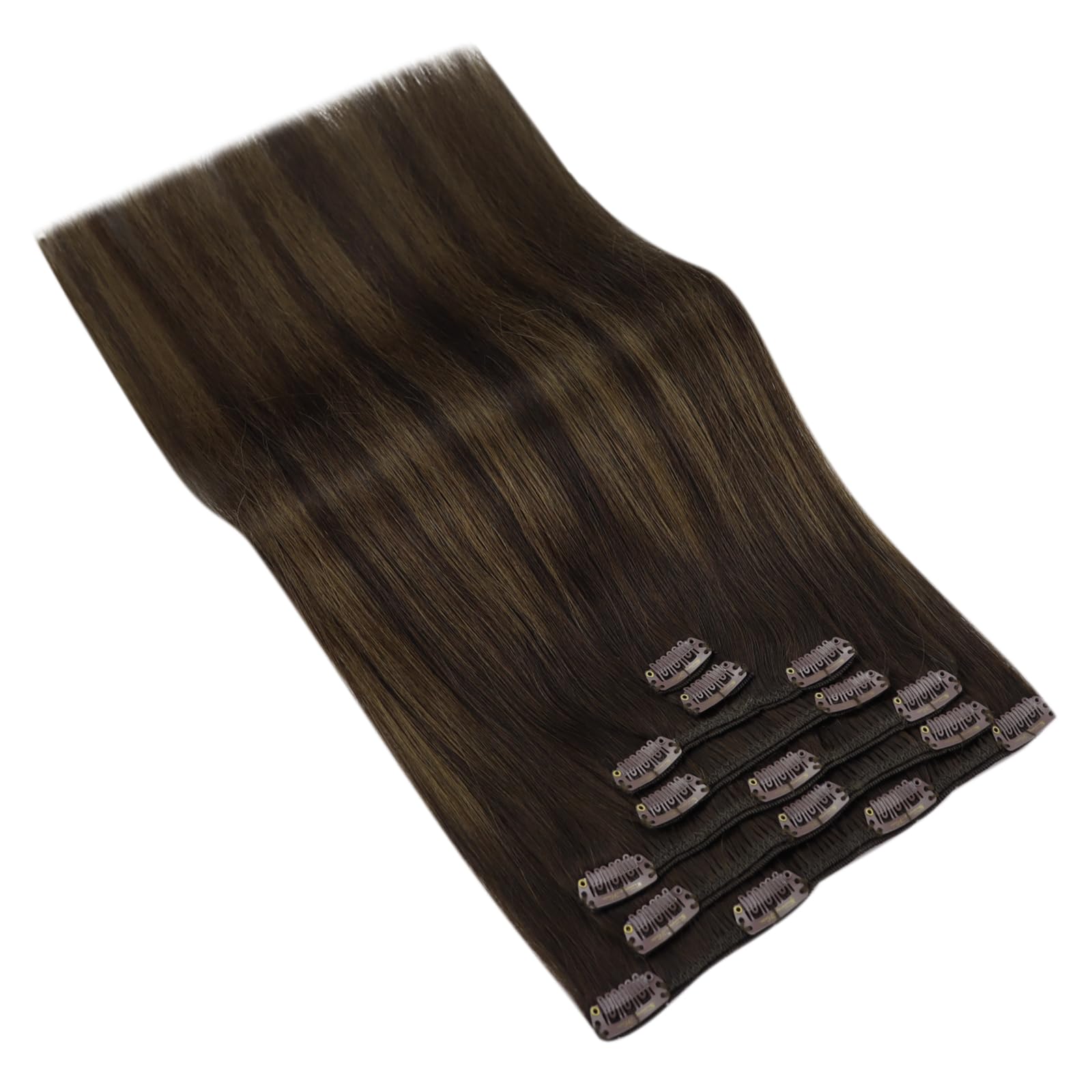 Foto 7 pulgar | Extensiones De Cabello Liso Con Clip, Cabello Humano Liso, 40 Cm - Venta Internacional.